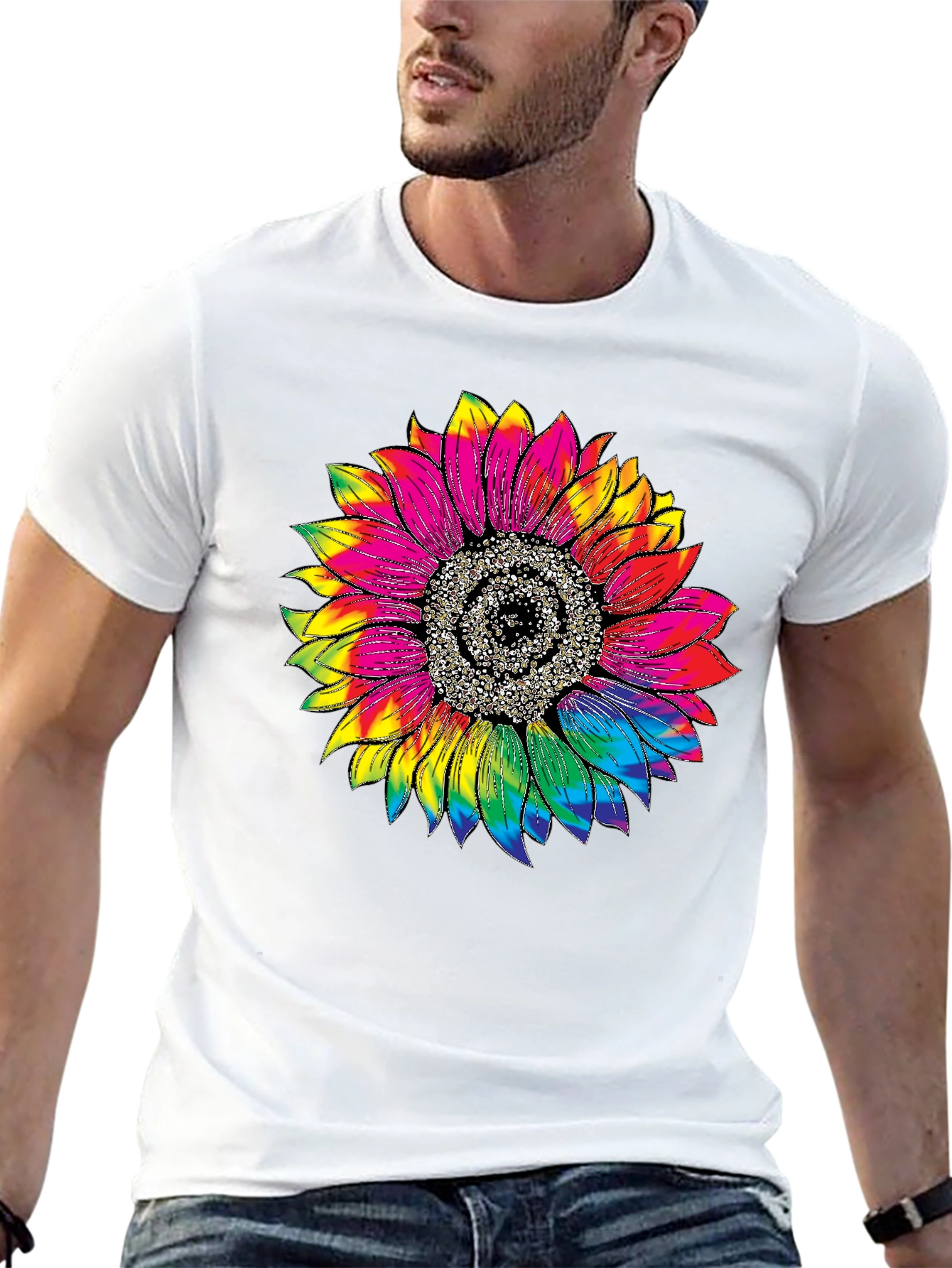 Tie Dye Sunflower Graphic Tee
