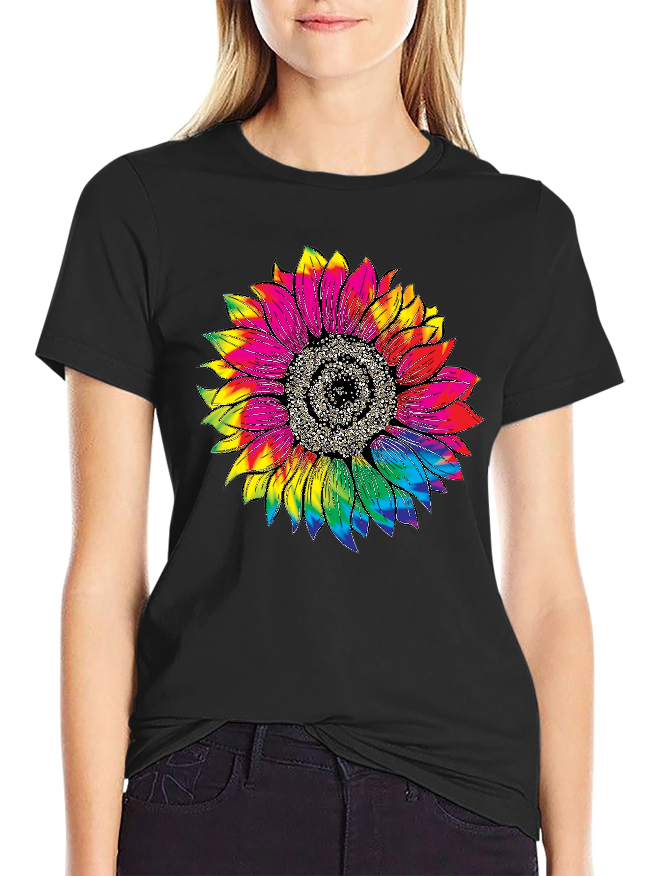 Tie Dye Sunflower Graphic Tee