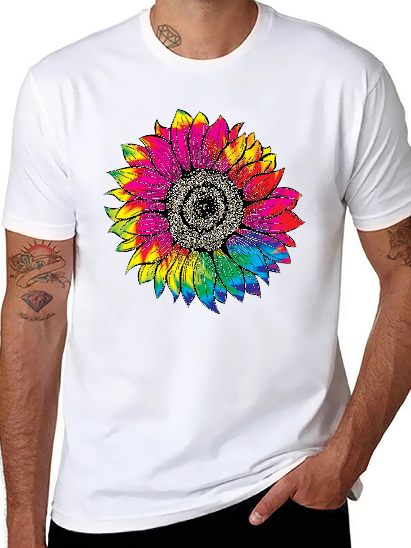 Tie Dye Sunflower Graphic Tee