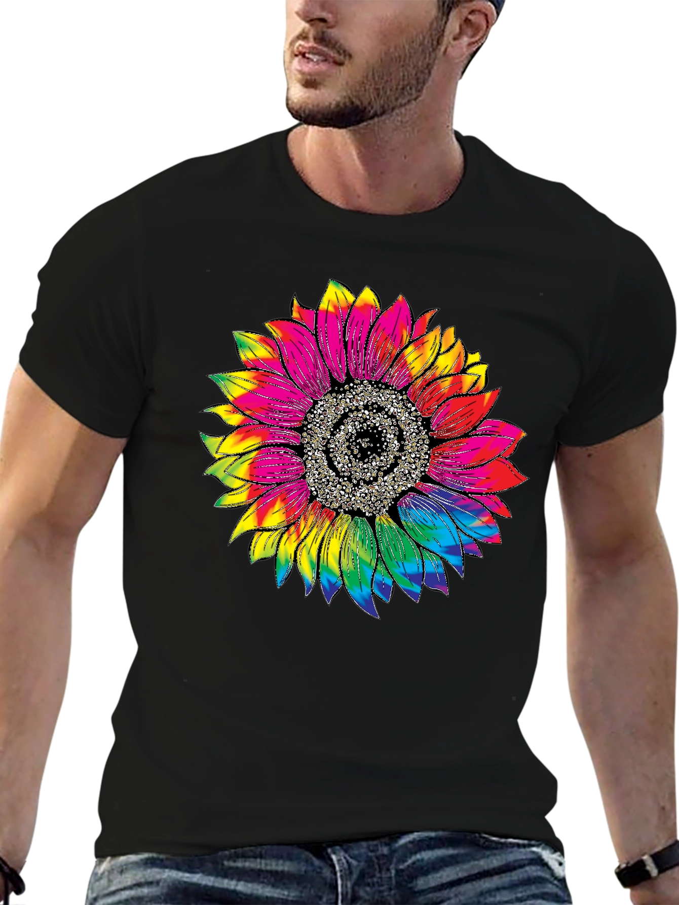 Tie Dye Sunflower Graphic Tee