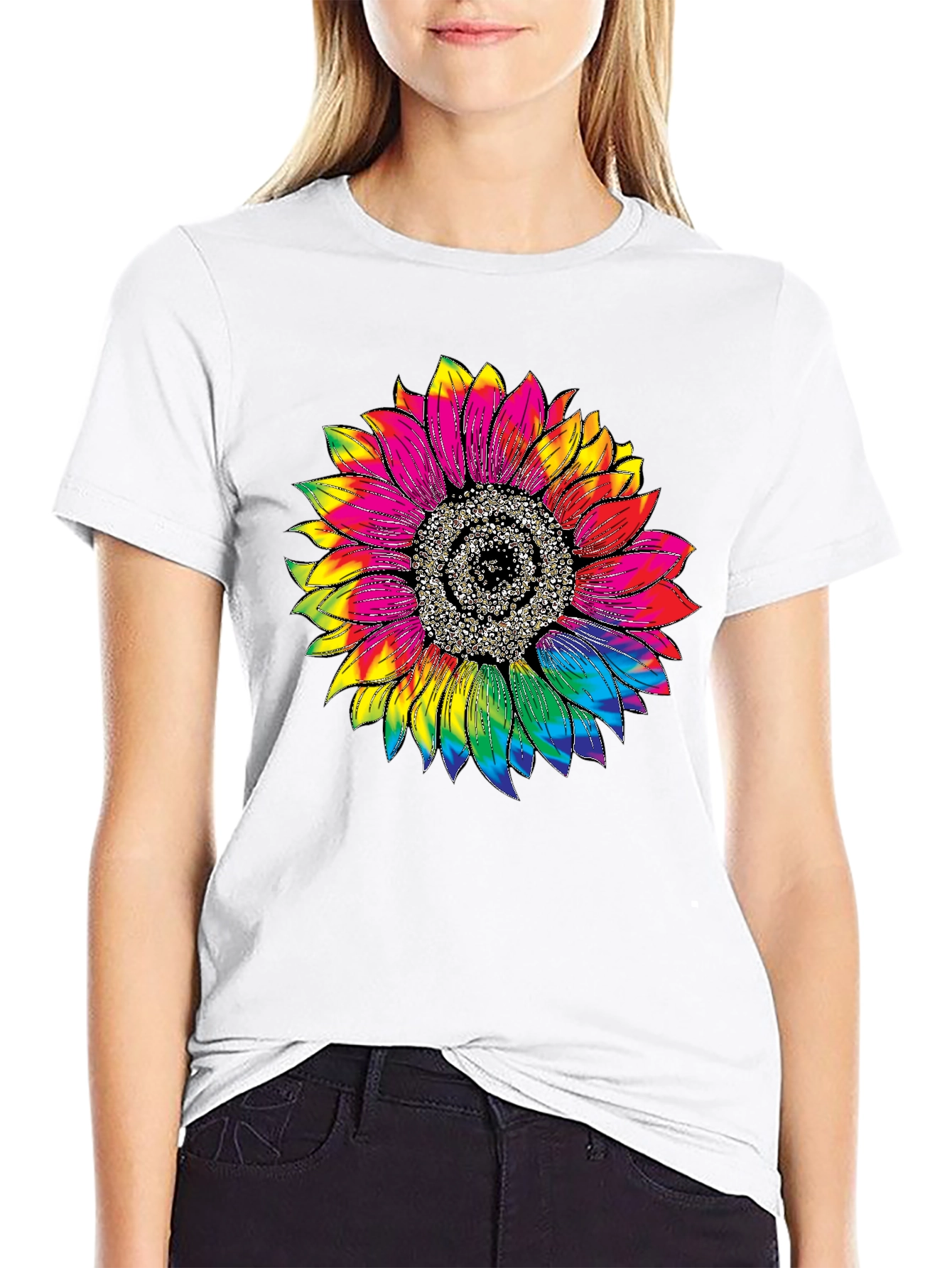 Tie Dye Sunflower Graphic Tee