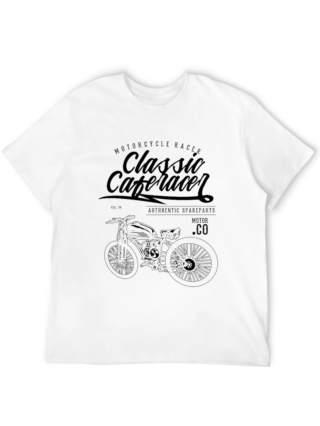 Classic Cafe Racer Motorcycle Graphic T-Shirt