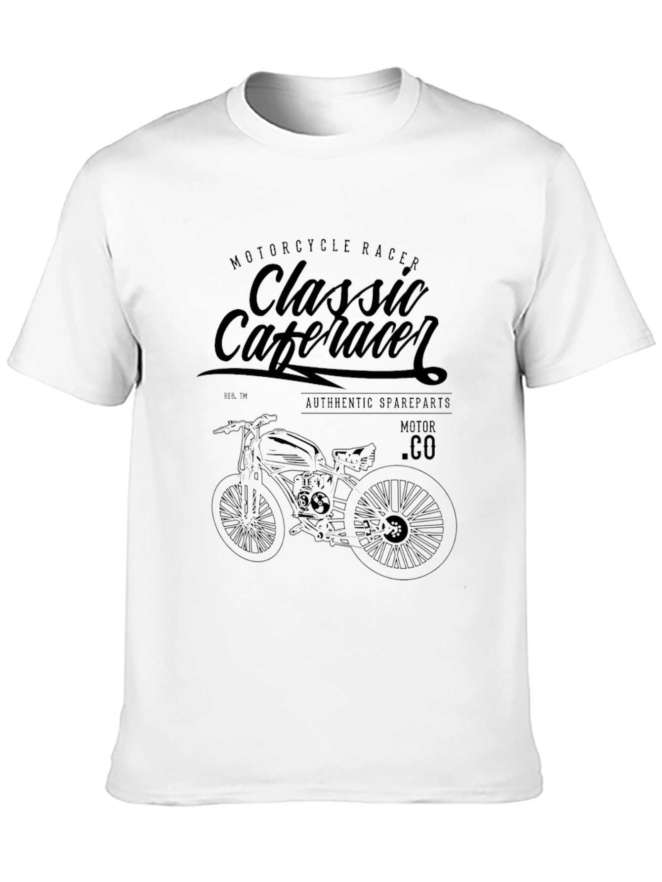 Classic Cafe Racer Motorcycle Graphic T-Shirt
