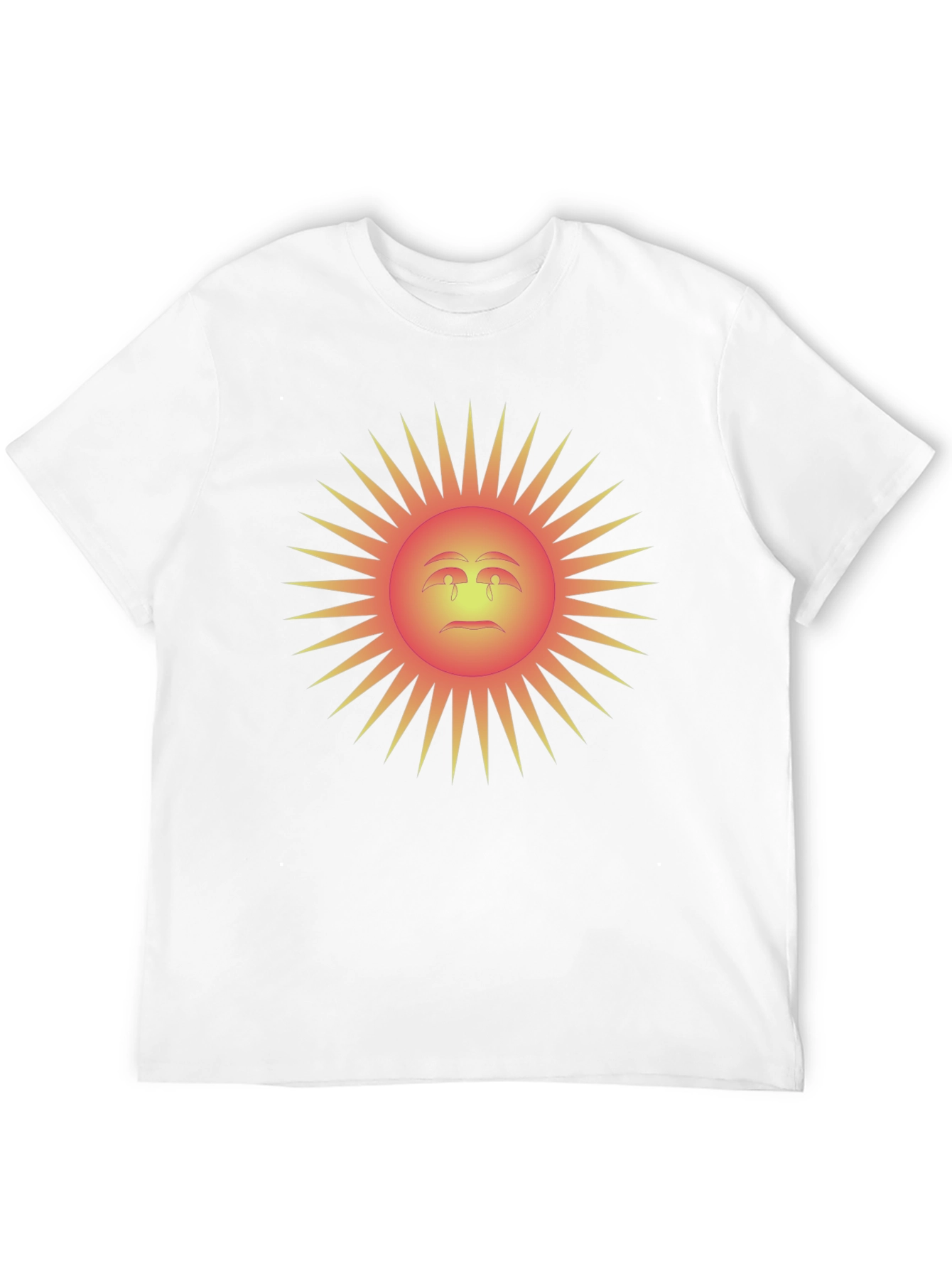 Sad Sun Graphic Tee - Black Cotton Blend
