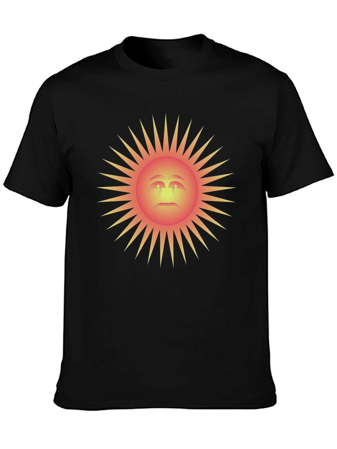 Sad Sun Graphic Tee - Black Cotton Blend