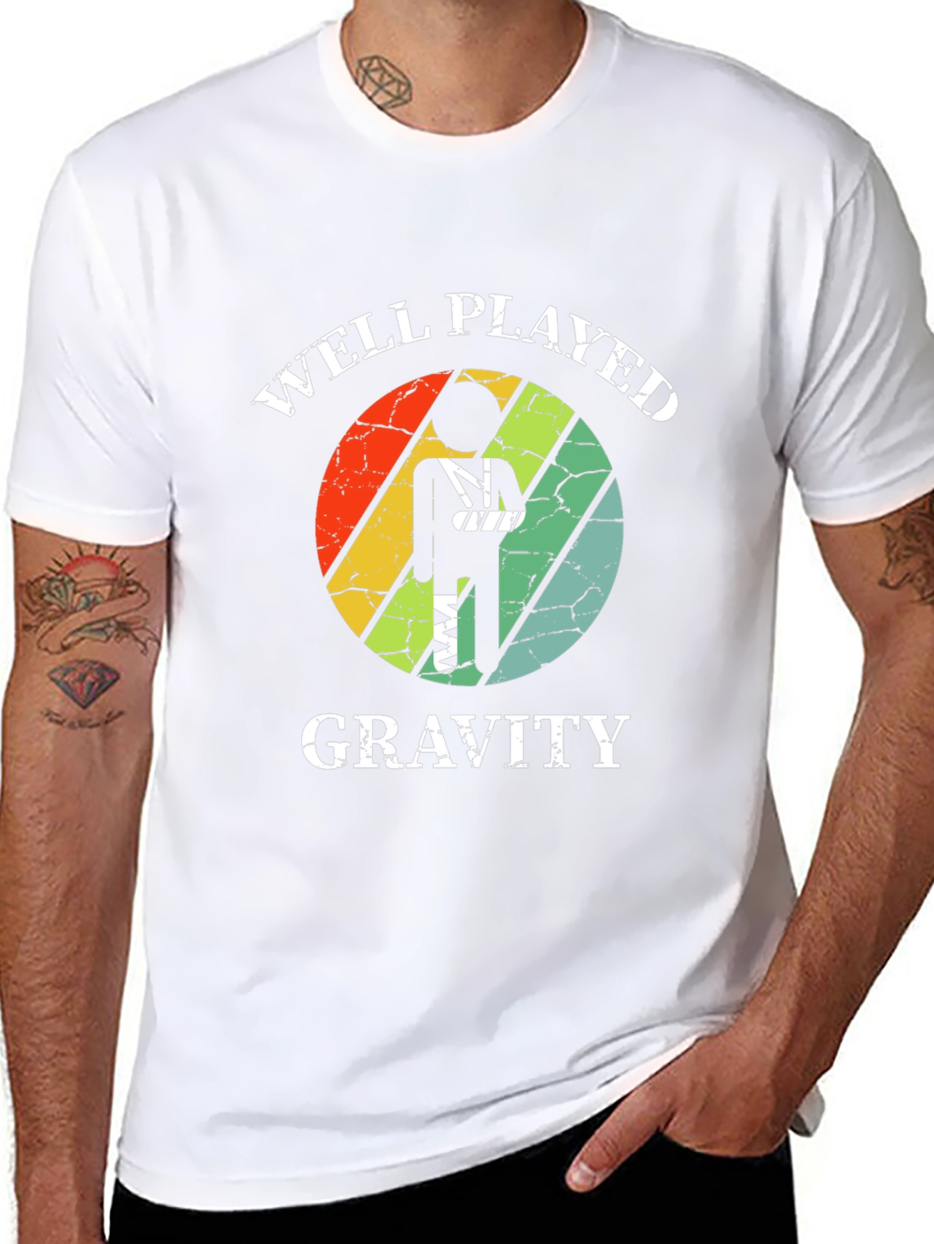 Well Played Gravity T-Shirt - Broken Arm Funny Tee