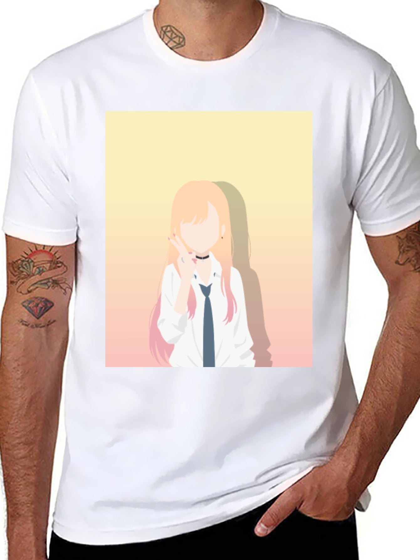 Anime Character Graphic Black T-Shirt