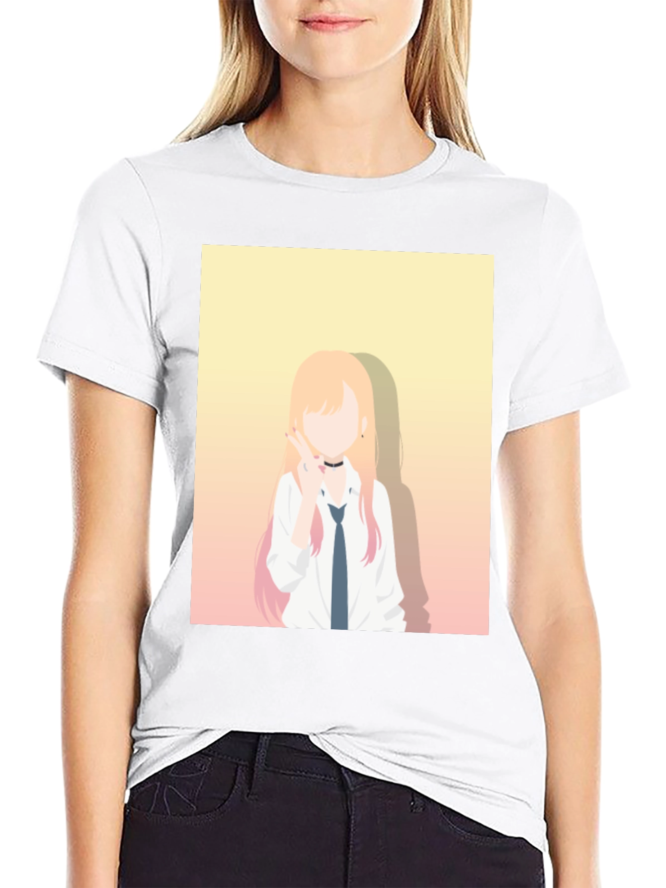 Anime Character Graphic Black T-Shirt