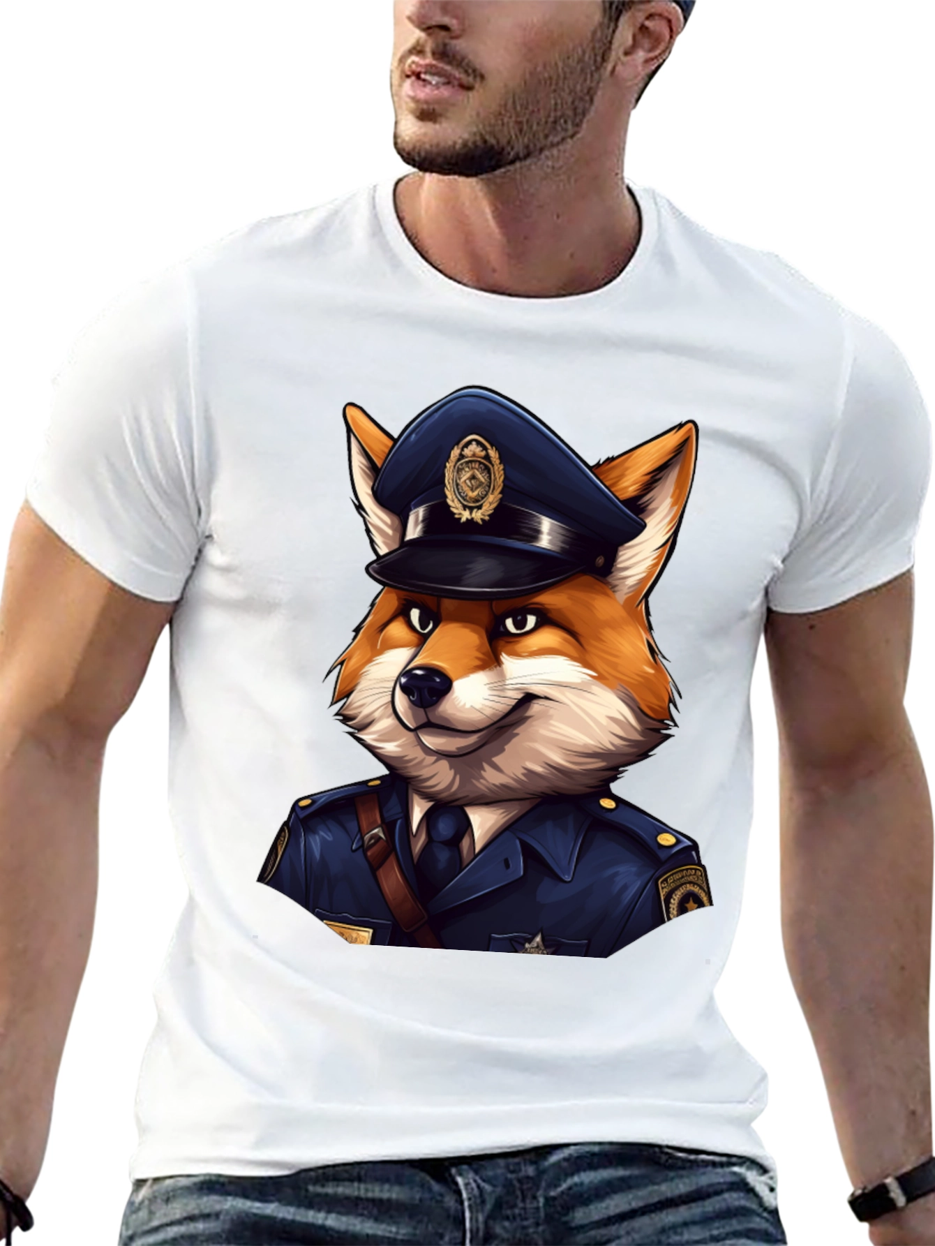 Fox Cop T-Shirt - Cool Police Cartoon Tee