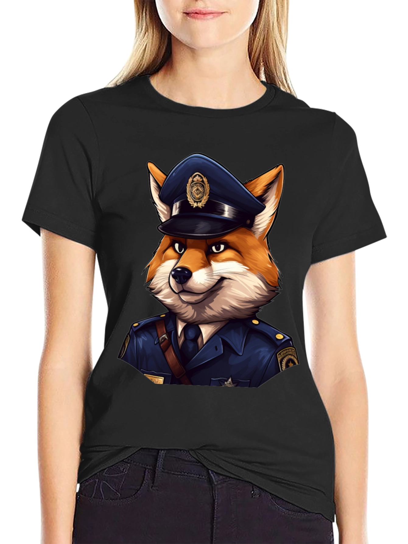 Fox Cop T-Shirt - Cool Police Cartoon Tee