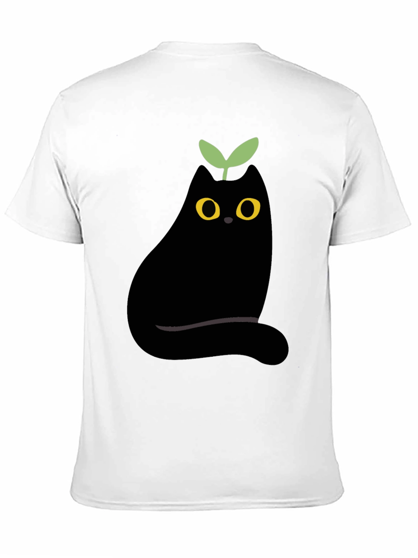 Eggplant Cat Graphic Tee - Unique Black T-Shirt