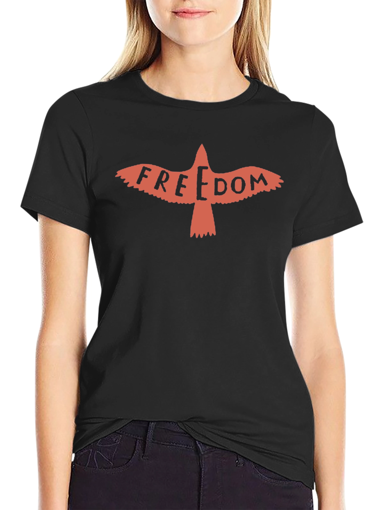 Freedom Bird Graphic T-Shirt - Black