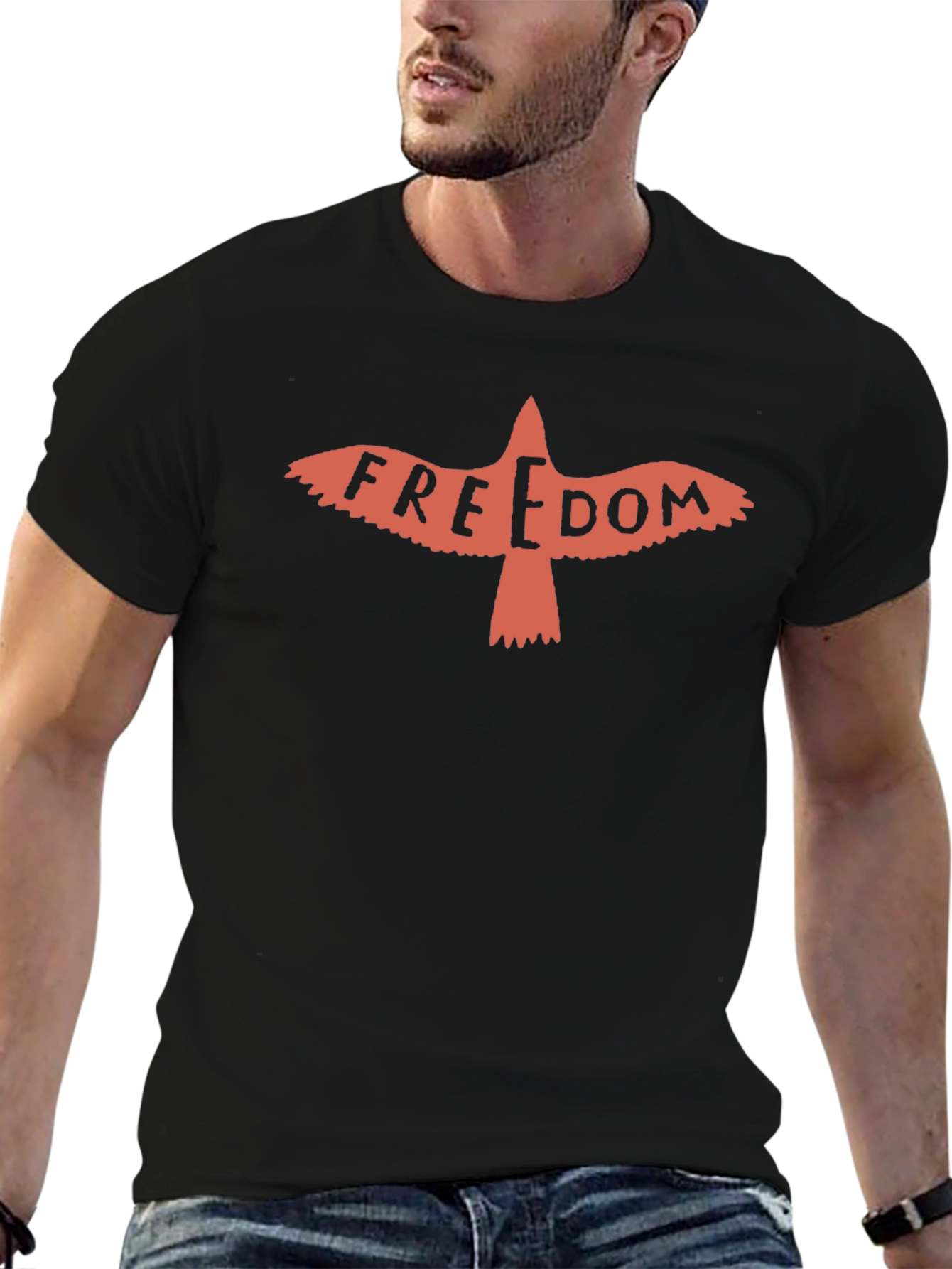 Freedom Bird Graphic T-Shirt - Black