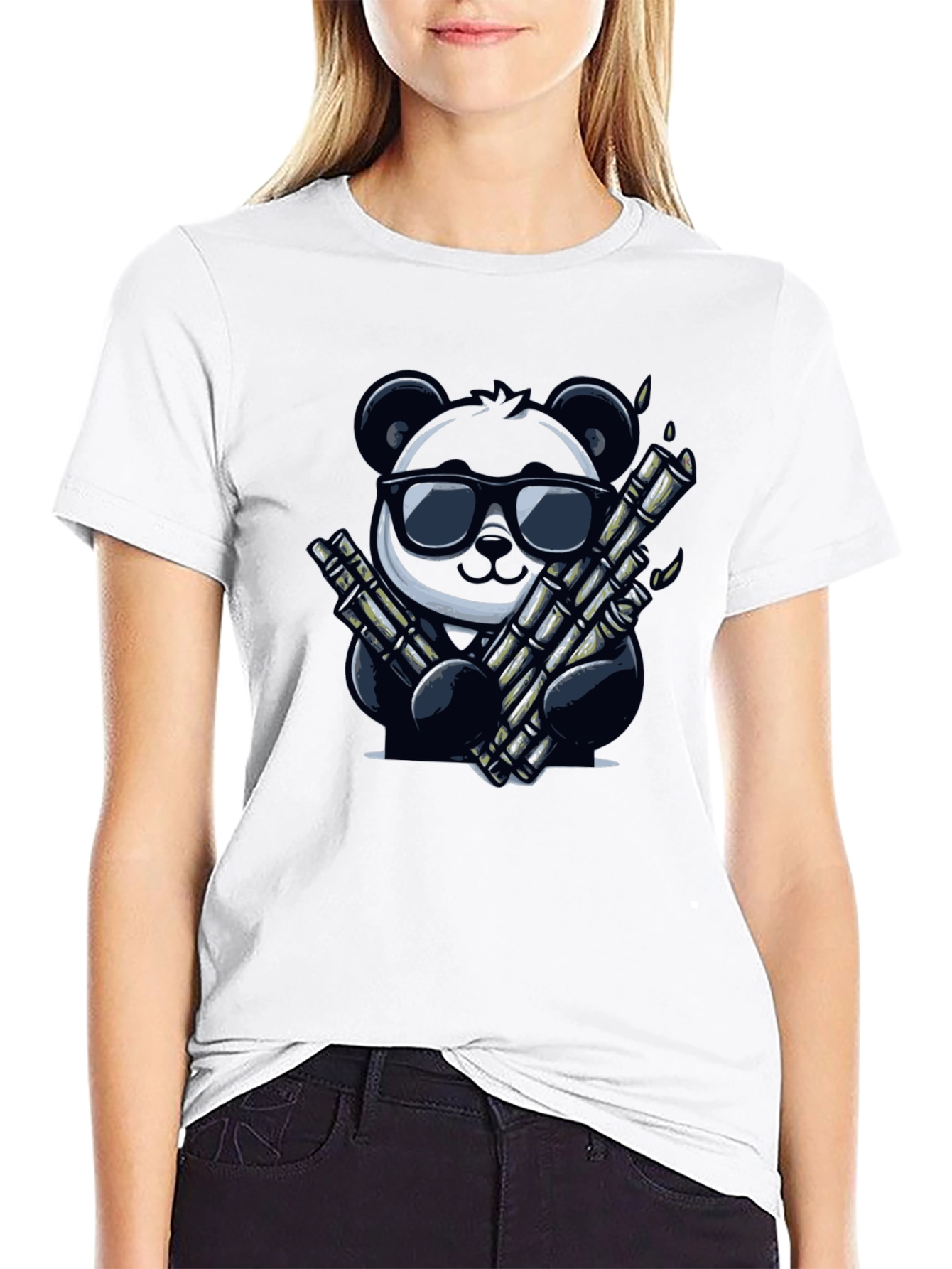 Cool Panda Graphic Tee - Black Cotton T-Shirt
