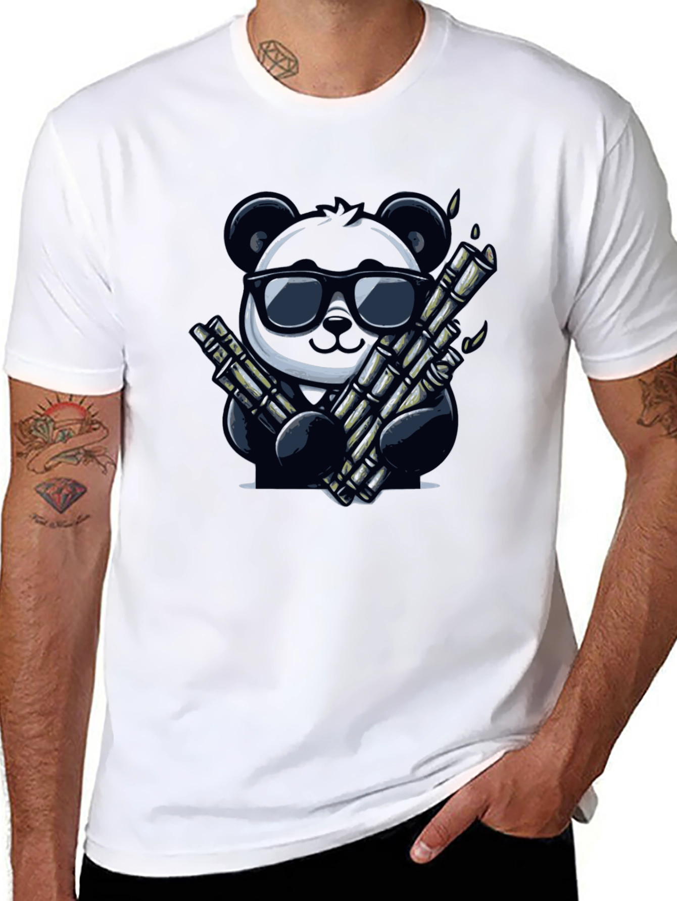 Cool Panda Graphic Tee - Black Cotton T-Shirt