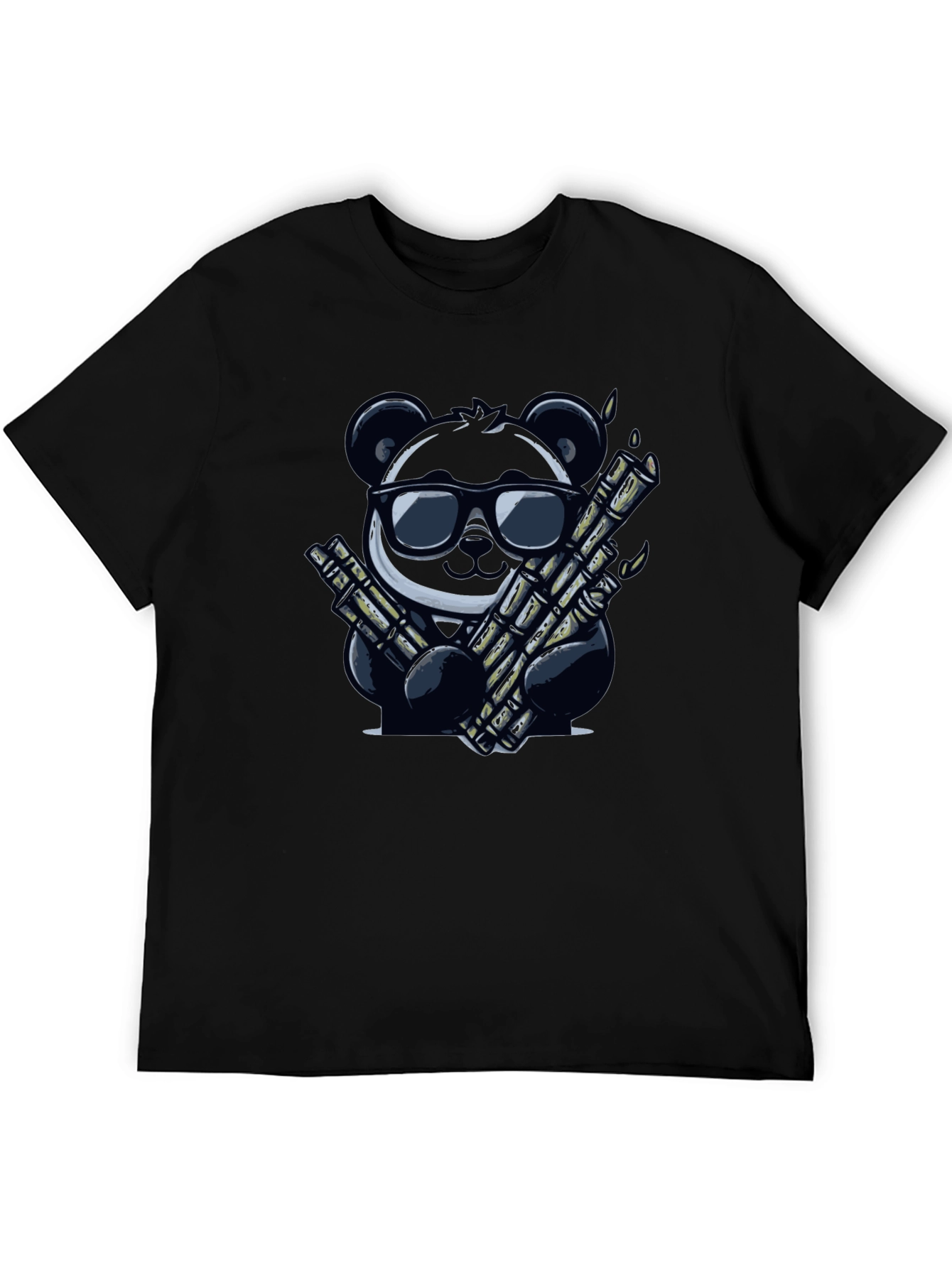 Cool Panda Graphic Tee - Black Cotton T-Shirt