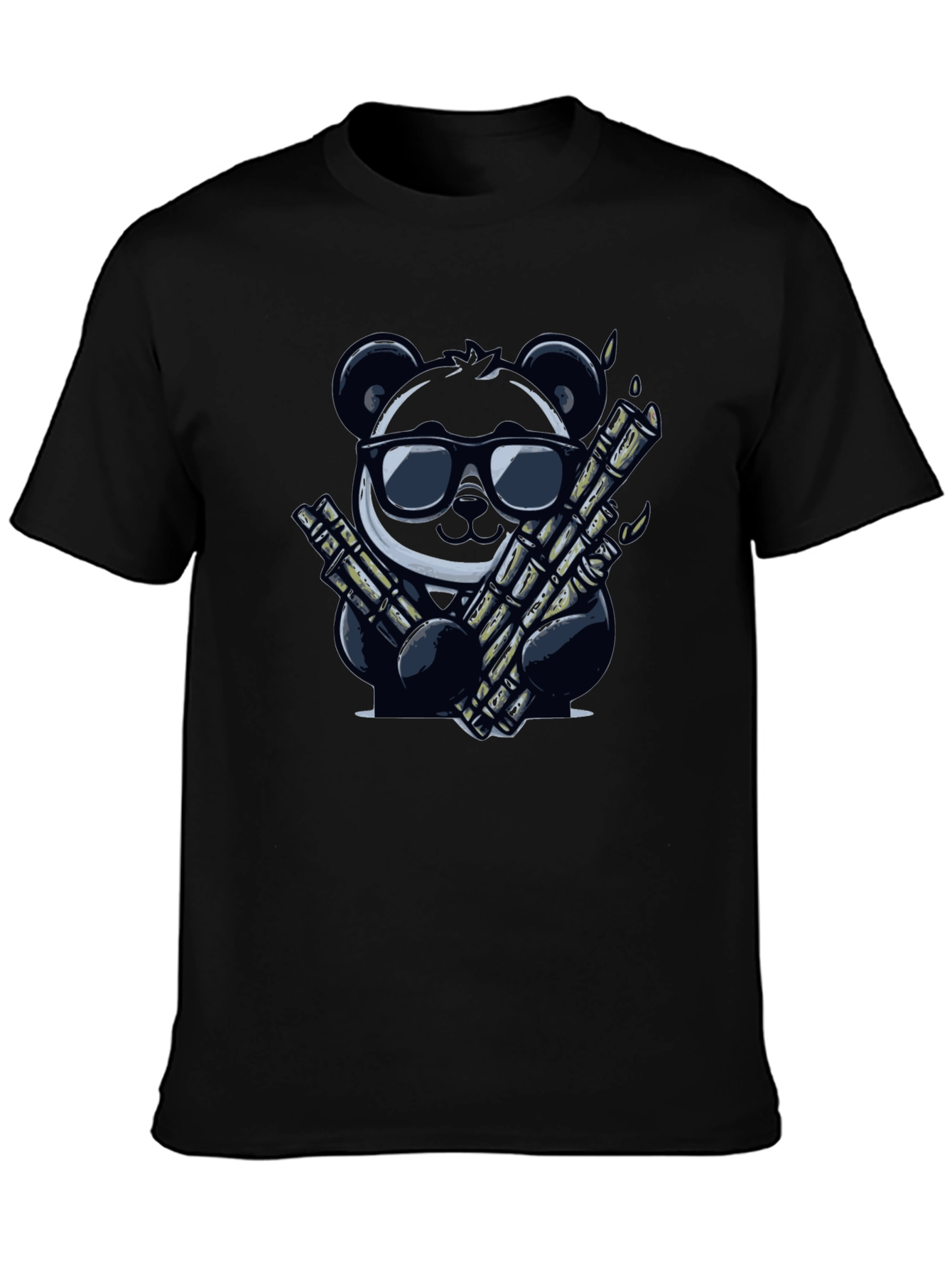 Cool Panda Graphic Tee - Black Cotton T-Shirt