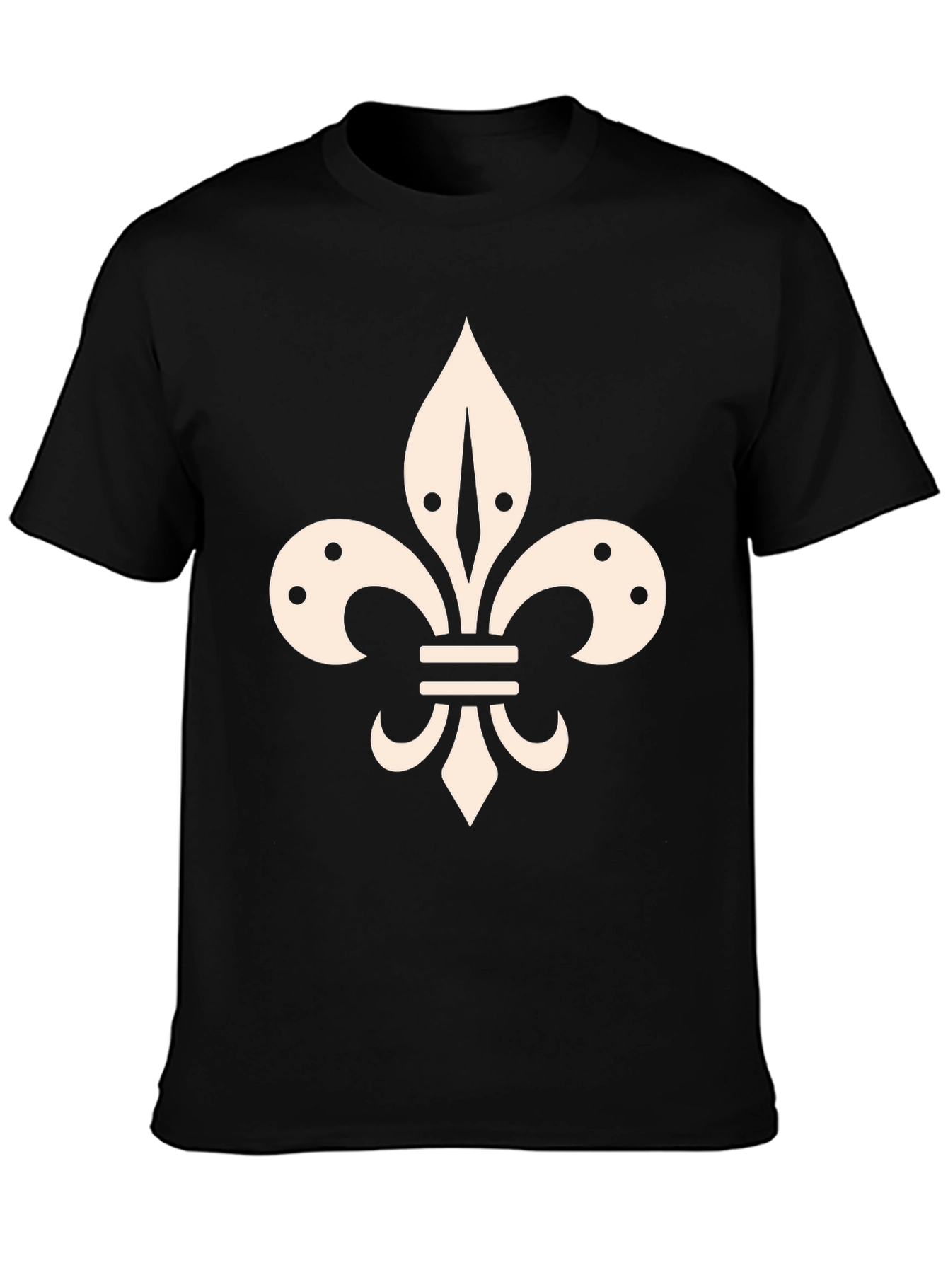 Fleur-de-lis Graphic Tee - Stylish Black T-Shirt