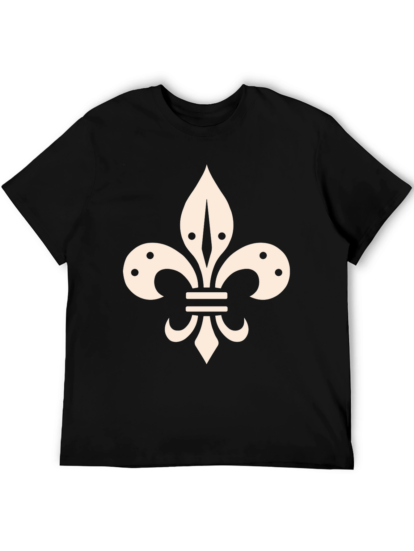Fleur-de-lis Graphic Tee - Stylish Black T-Shirt