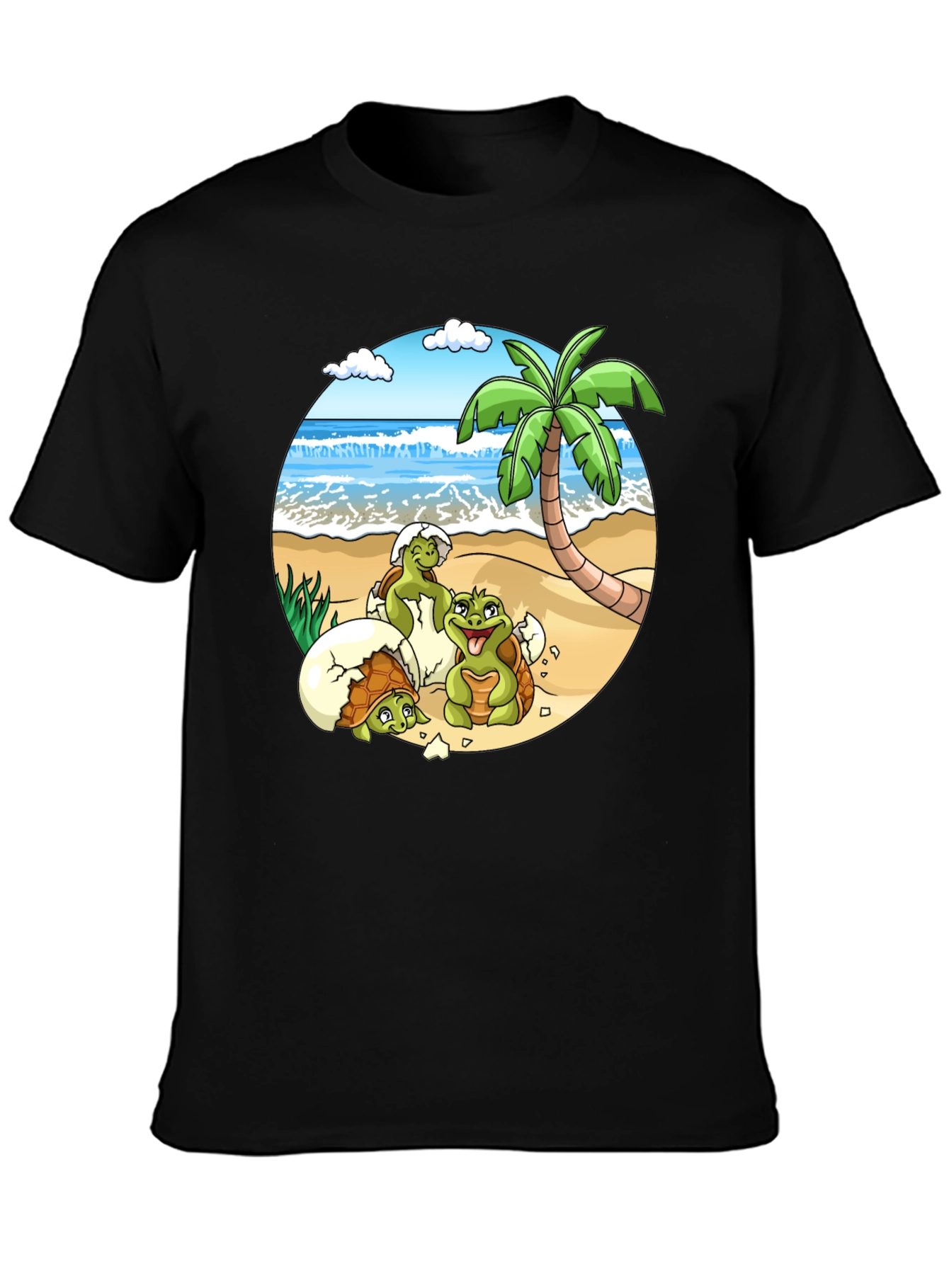 Turtle Hatchlings Beach Graphic Tee - Island Life Shirt