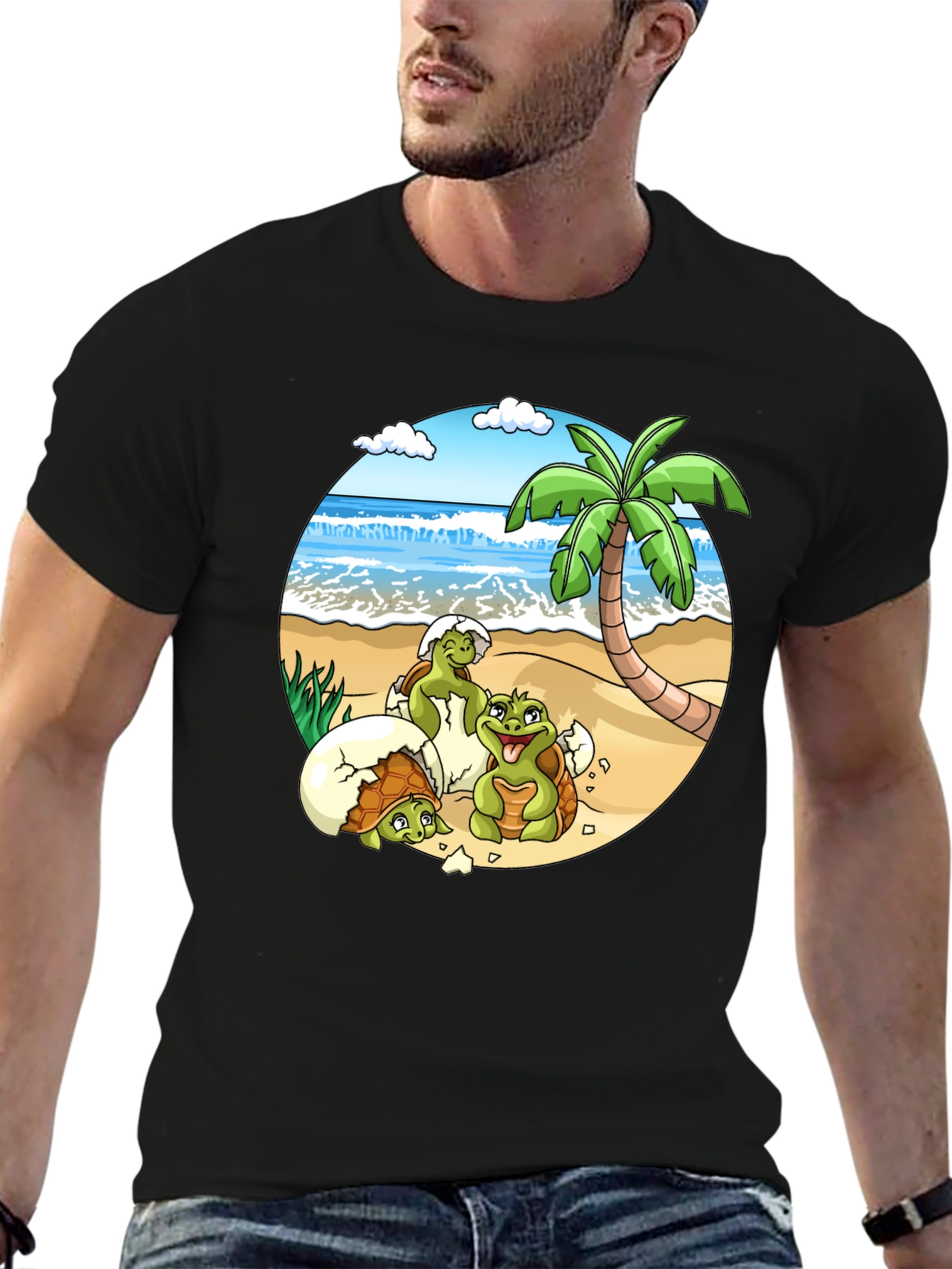 Turtle Hatchlings Beach Graphic Tee - Island Life Shirt