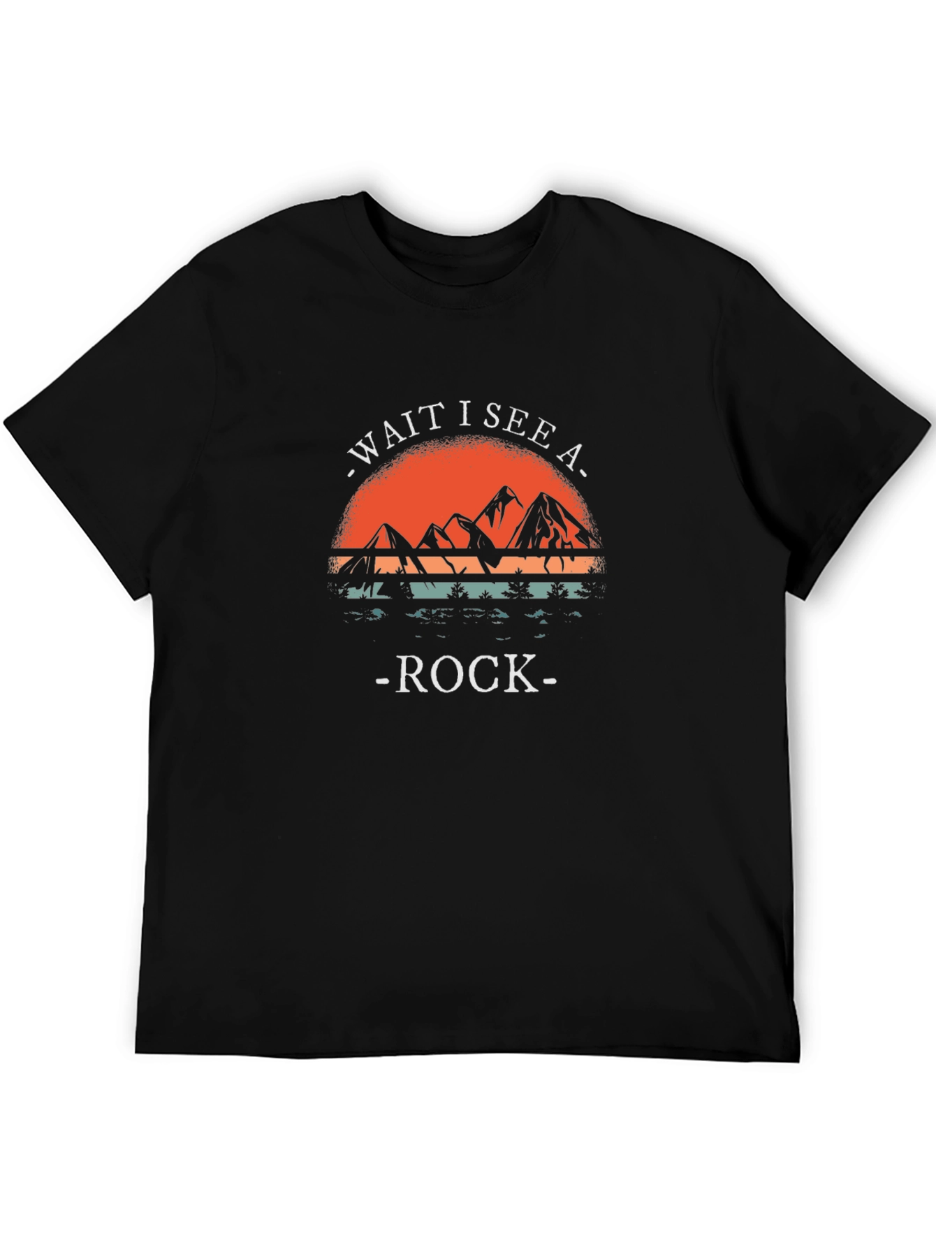 Wait I See A Rock T-Shirt Mountain Sunset Design
