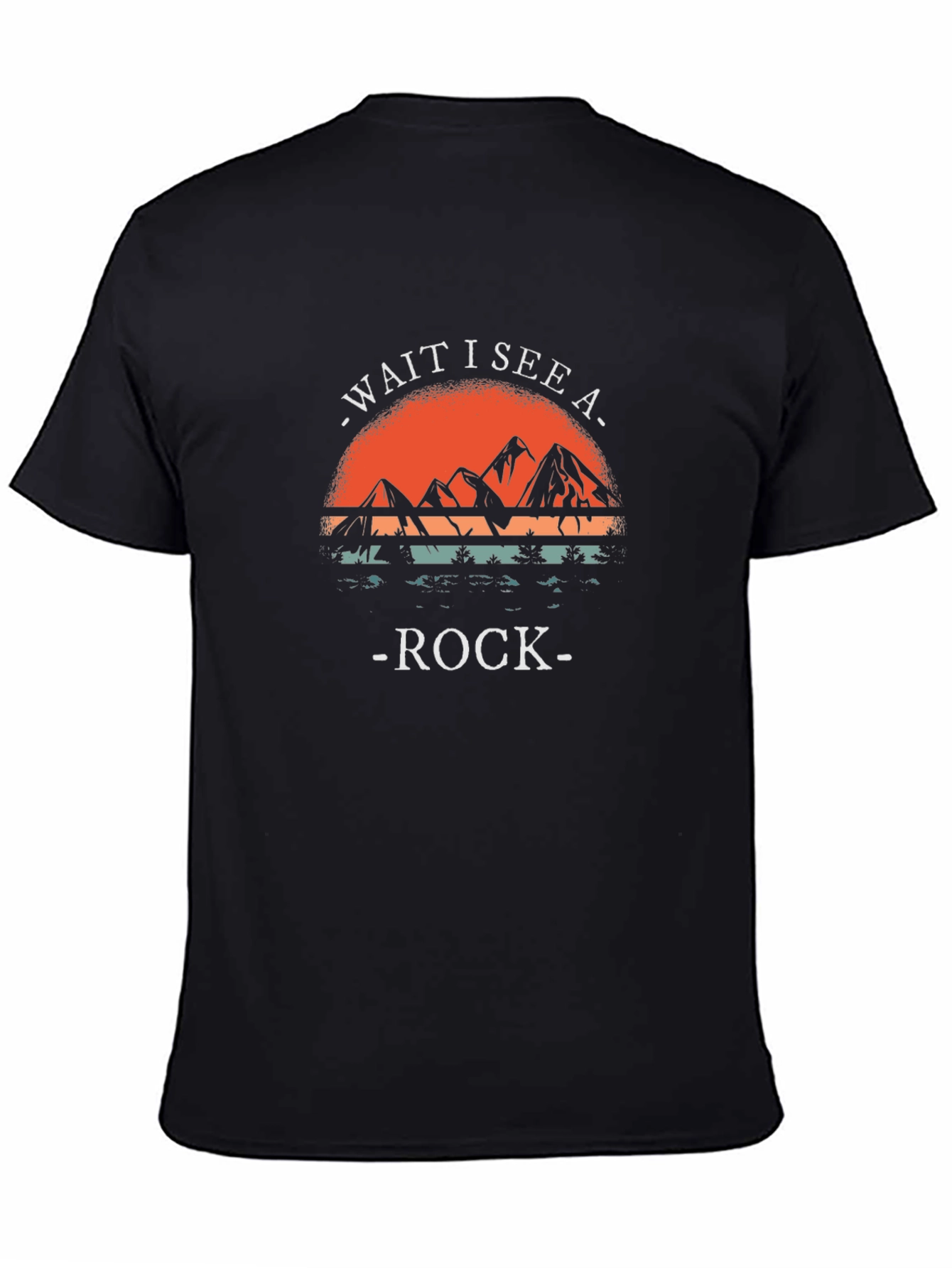 Wait I See A Rock T-Shirt Mountain Sunset Design