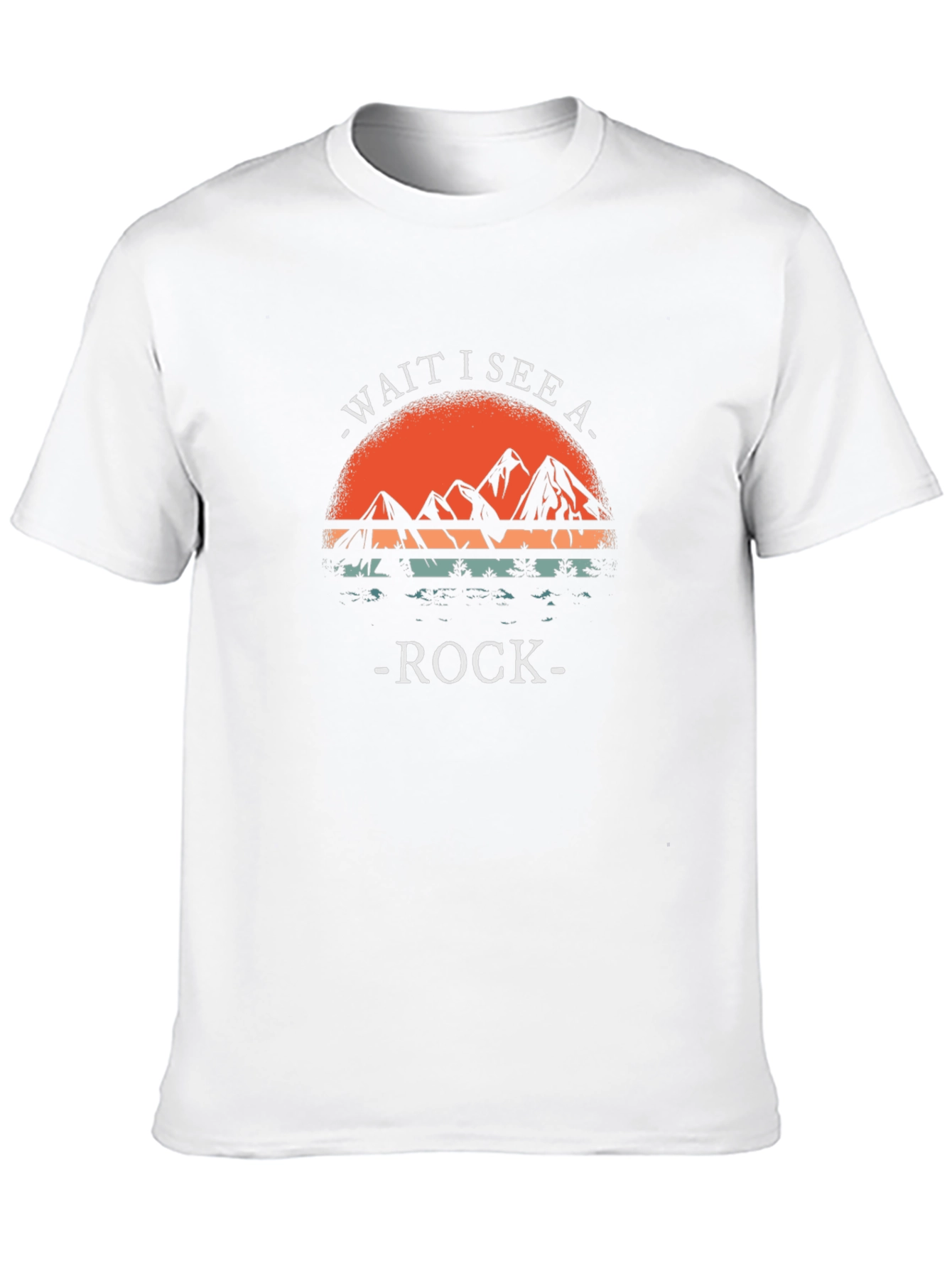 Wait I See A Rock T-Shirt Mountain Sunset Design