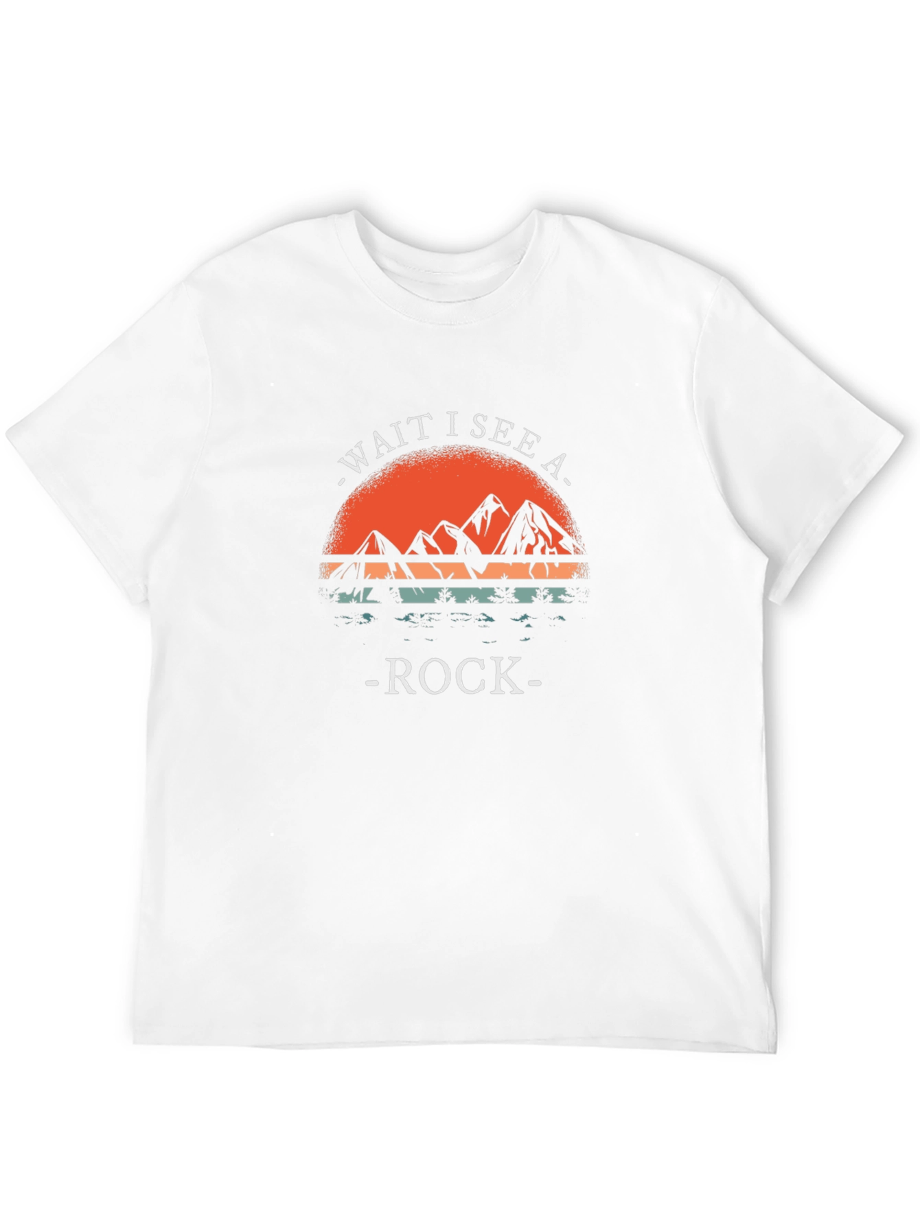 Wait I See A Rock T-Shirt Mountain Sunset Design