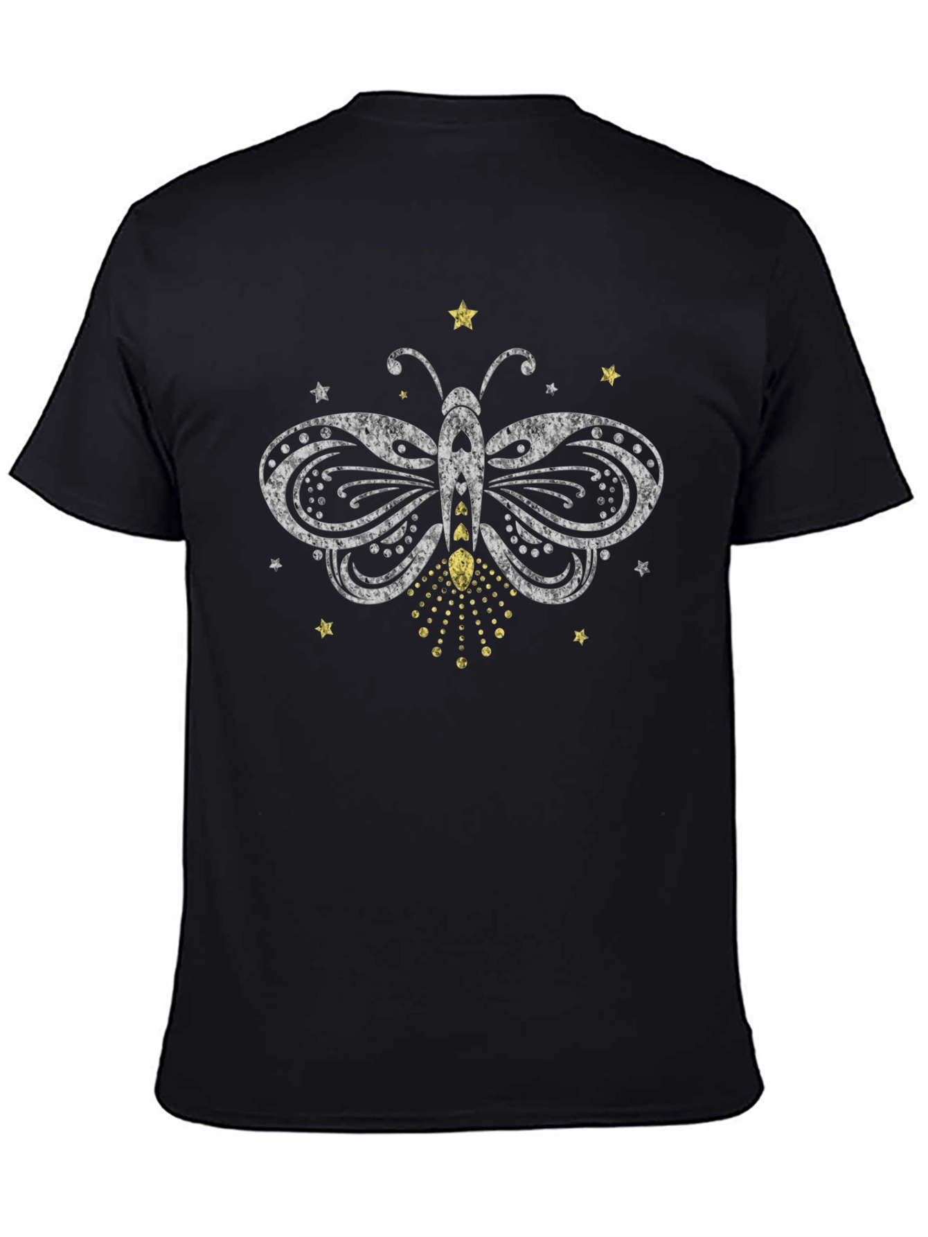 Butterfly Graphic Print Black T-Shirt