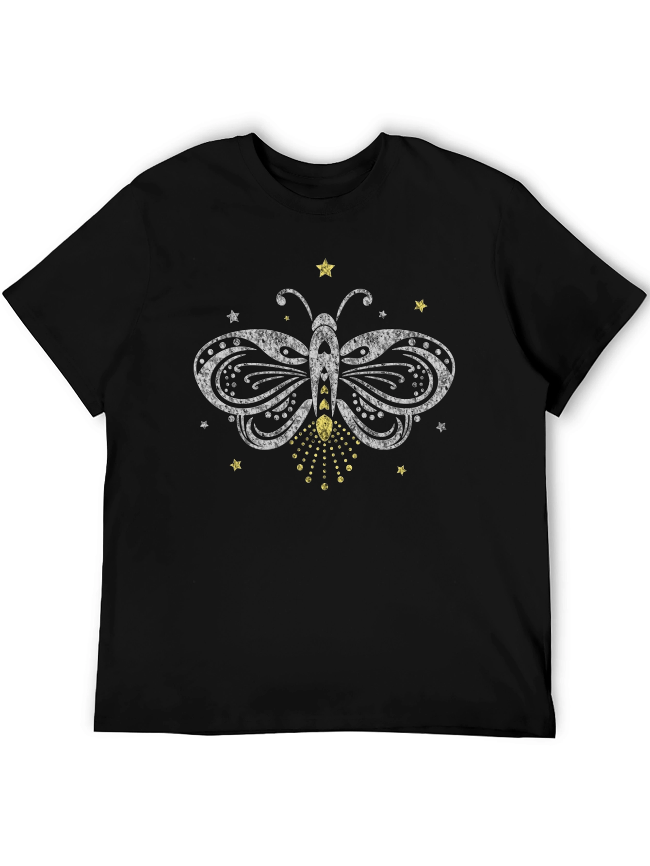 Butterfly Graphic Print Black T-Shirt