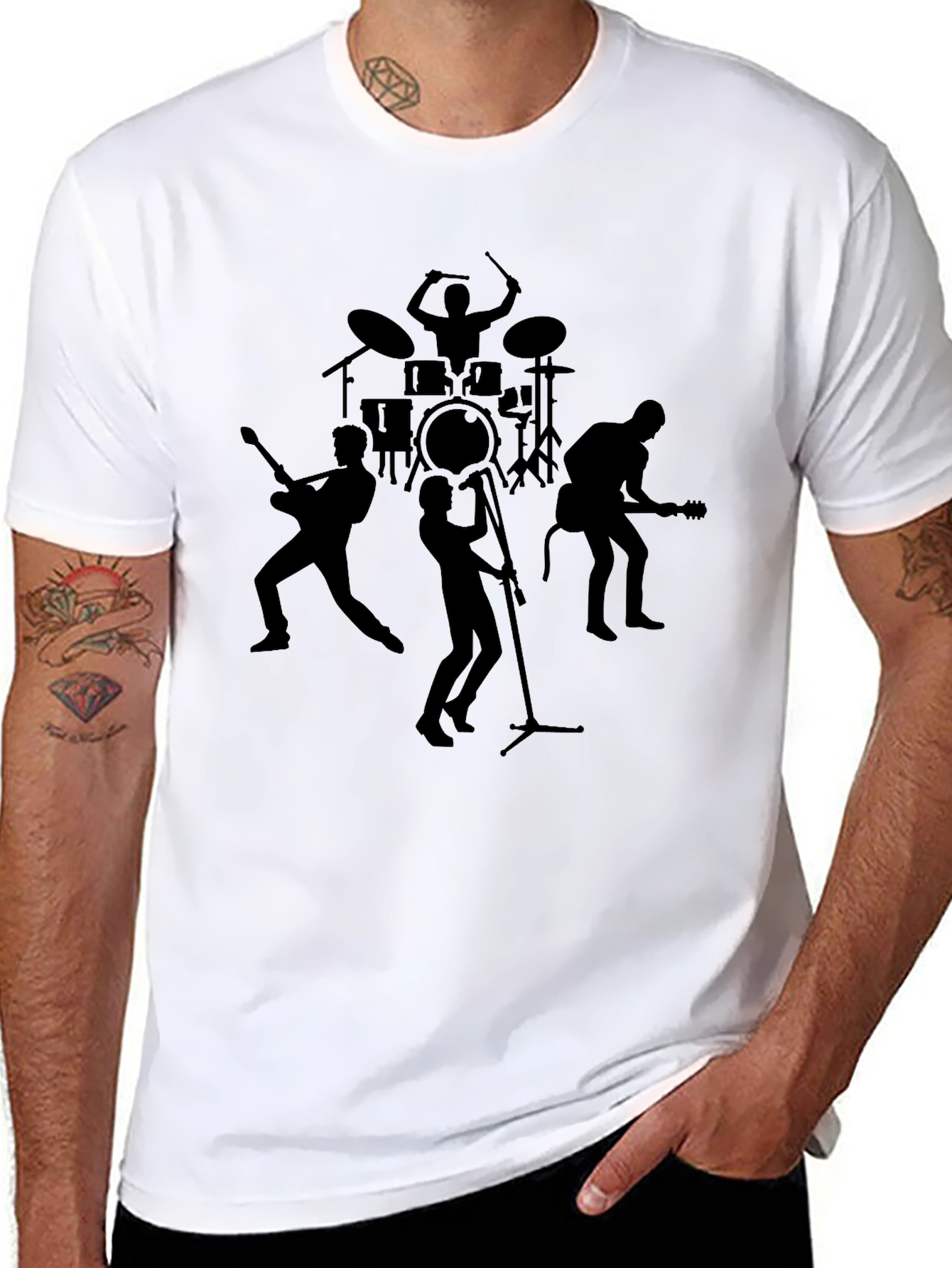 Band Silhouette Black Graphic Tee