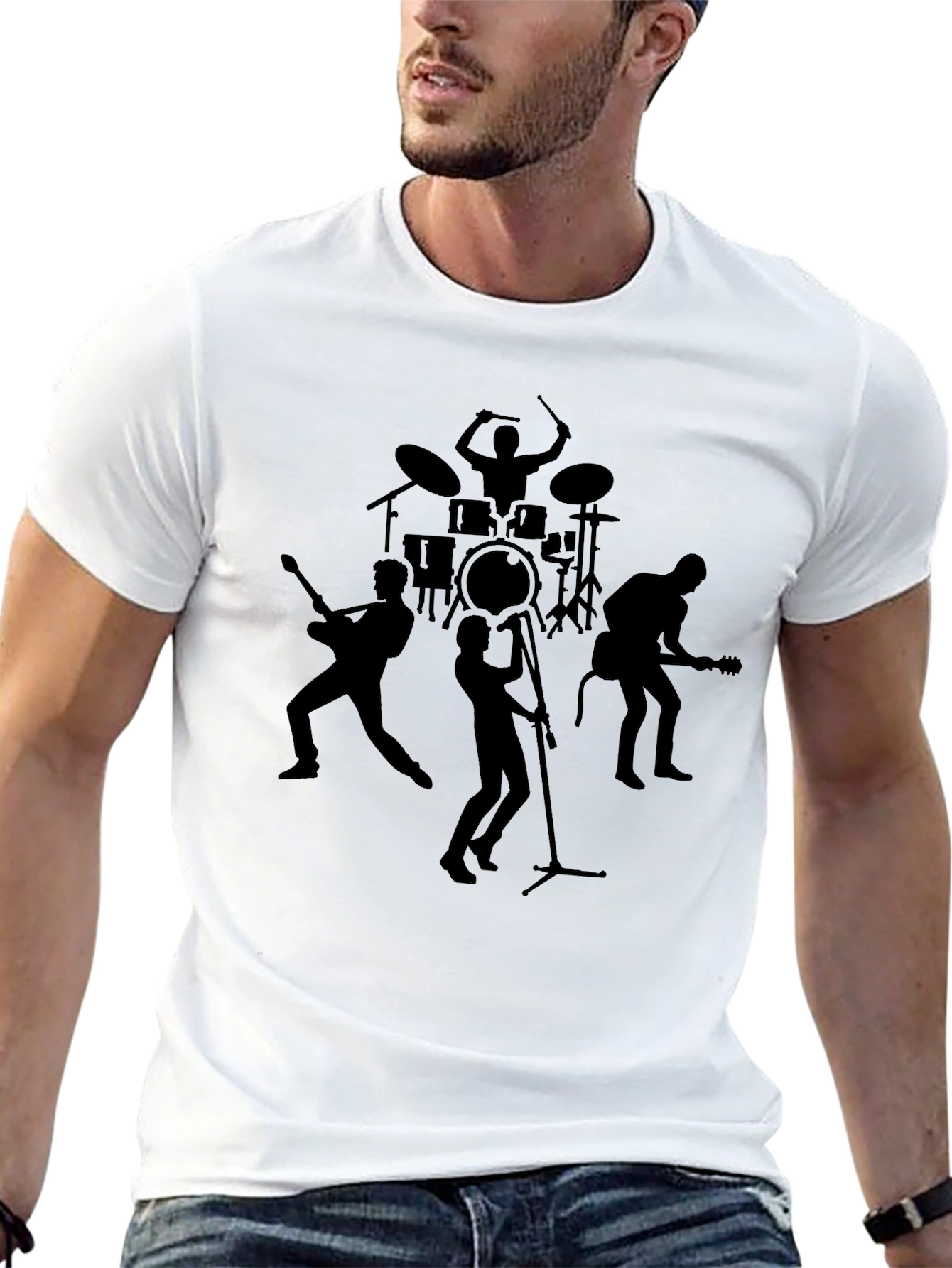 Band Silhouette Black Graphic Tee