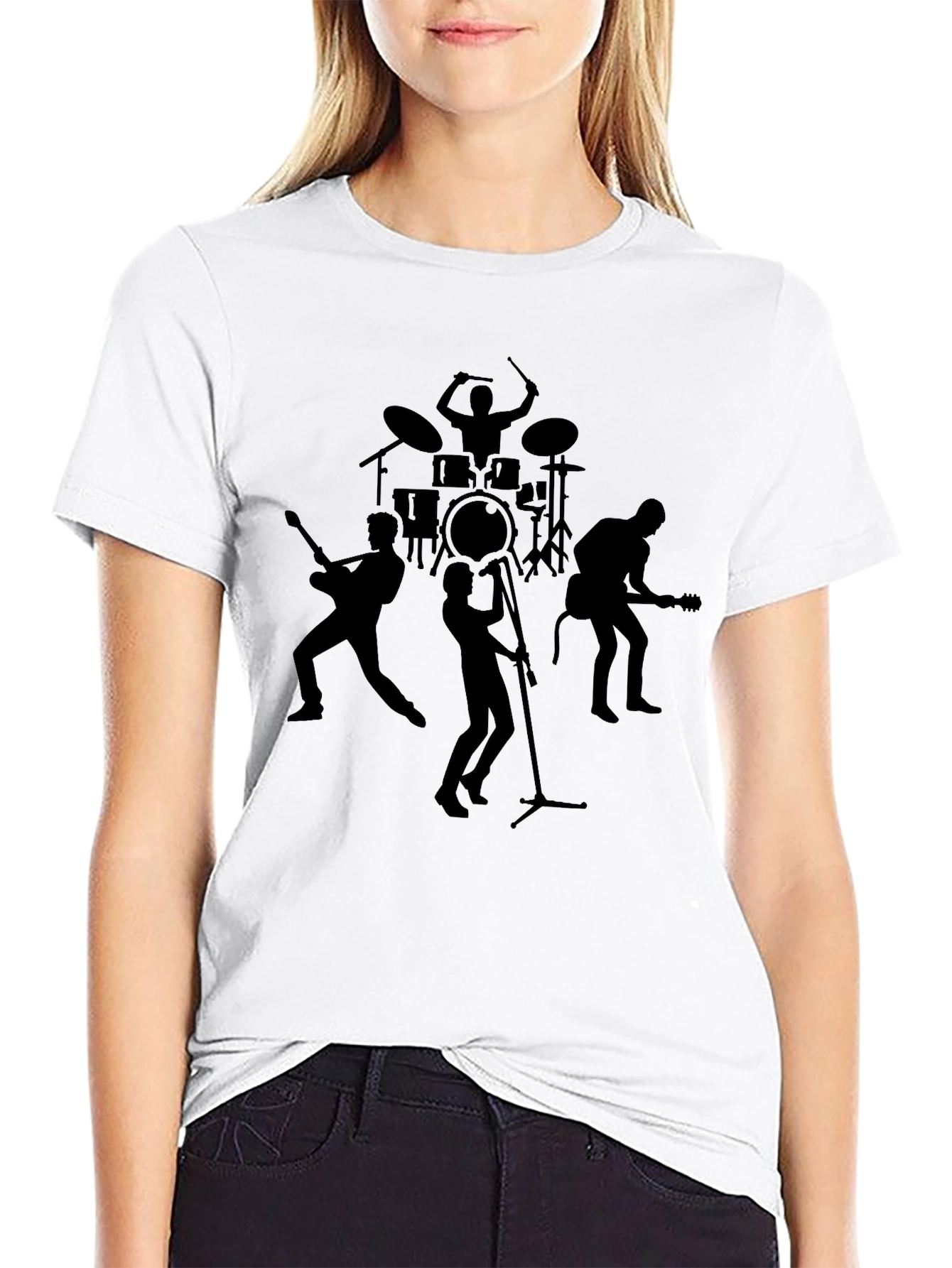 Band Silhouette Black Graphic Tee