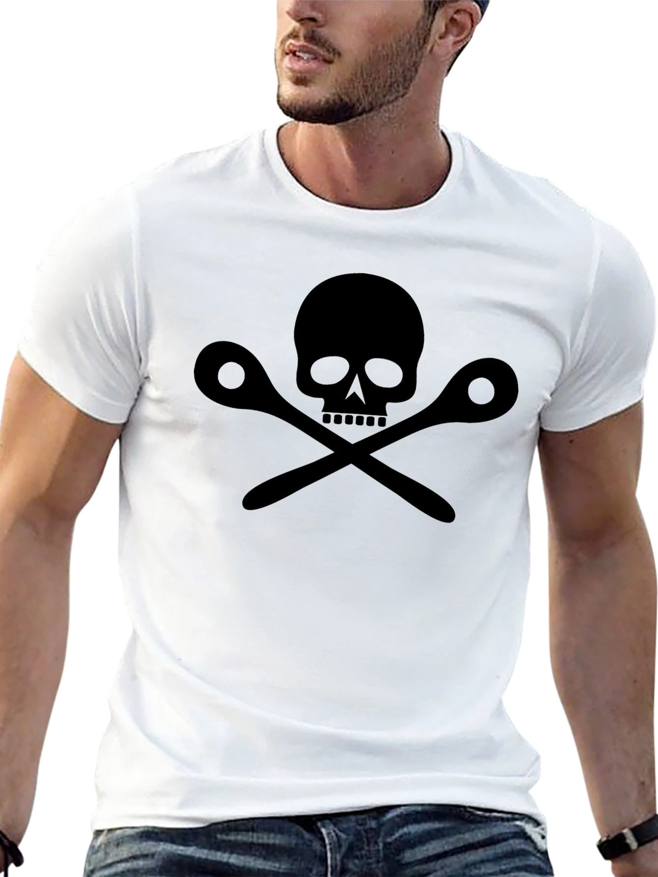 Chefs Skull Black T-Shirt - Culinary Pirate Style