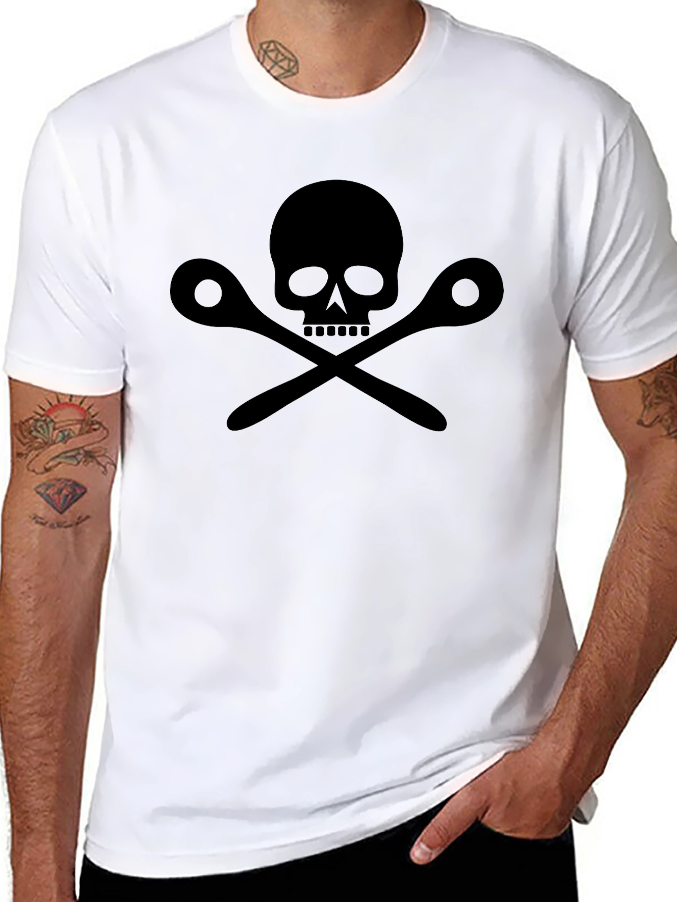 Chefs Skull Black T-Shirt - Culinary Pirate Style