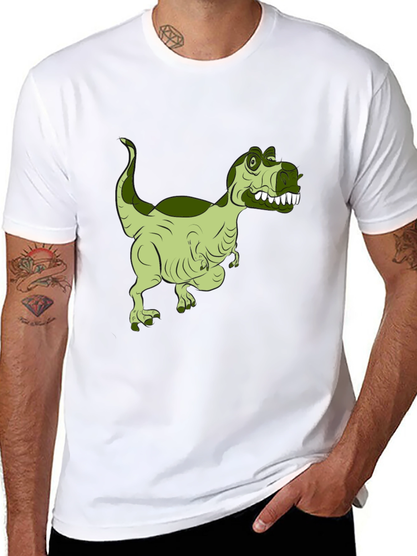 Dinosaur Graphic Print Black T-Shirt