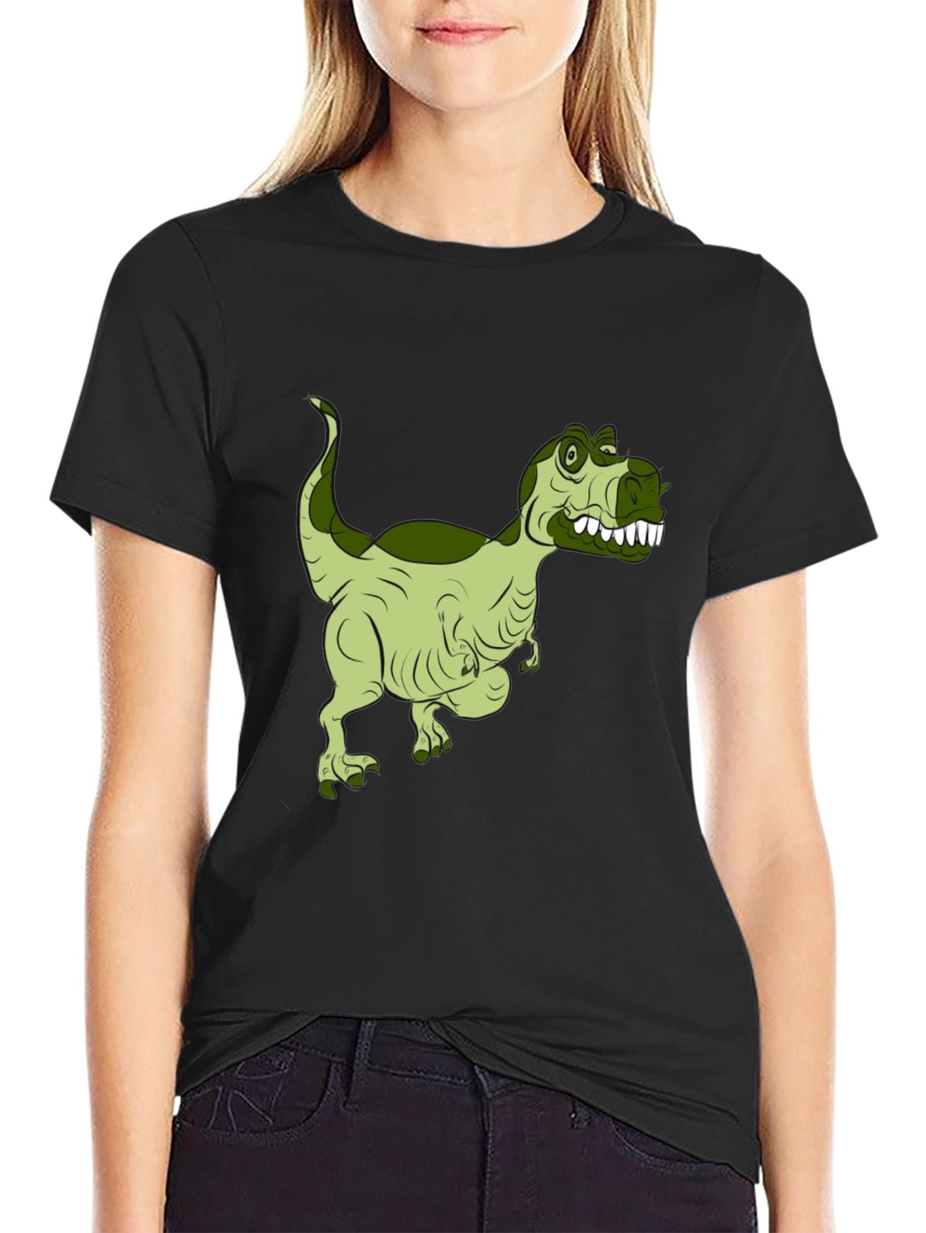 Dinosaur Graphic Print Black T-Shirt