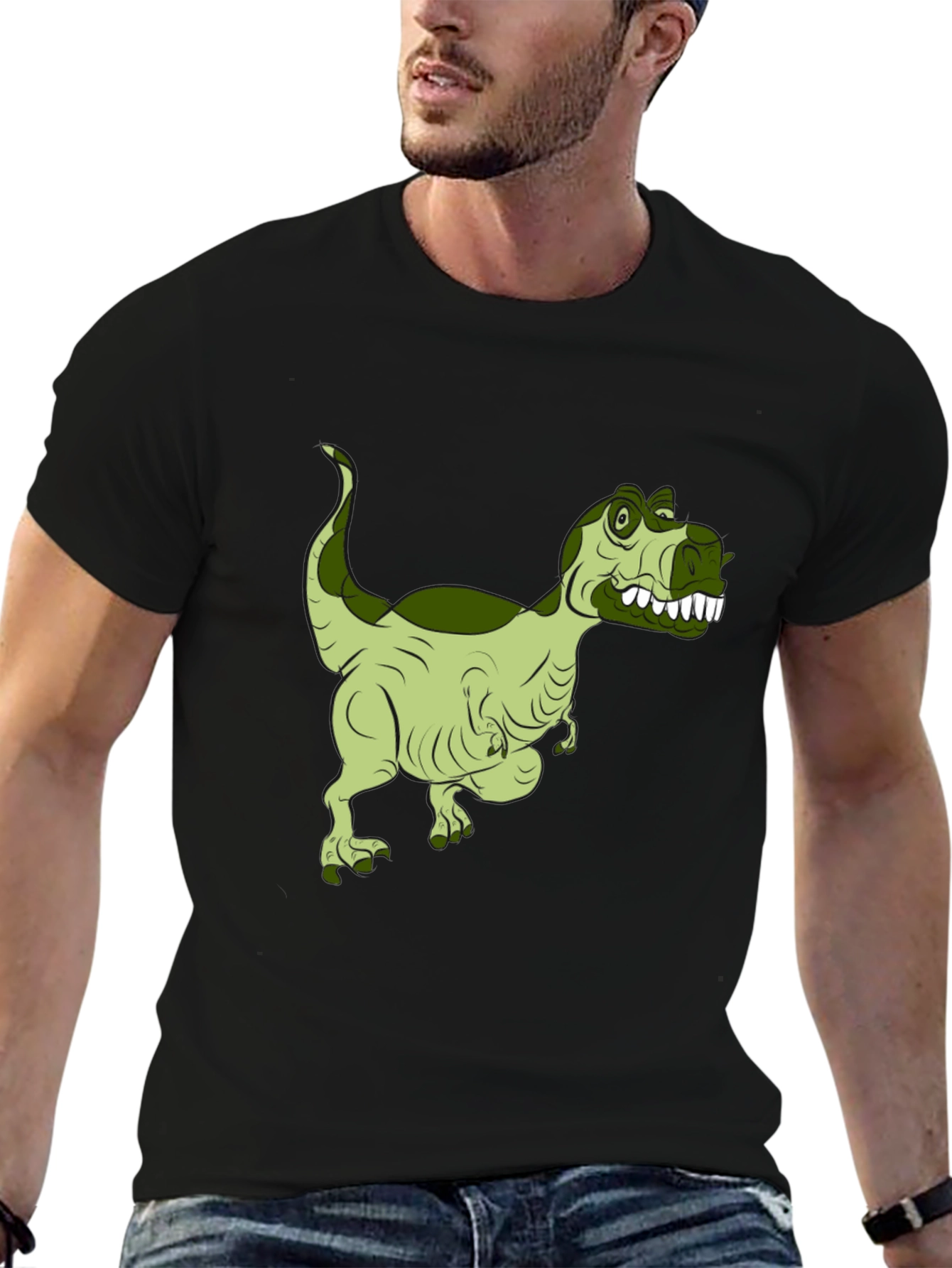 Dinosaur Graphic Print Black T-Shirt