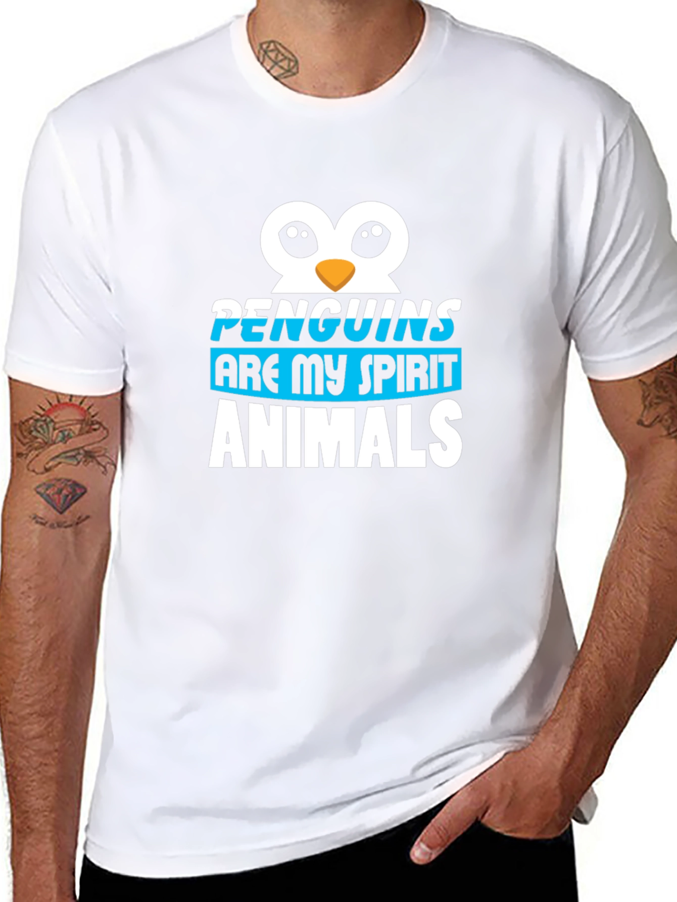 Penguins are My Spirit Animals Black T-Shirt