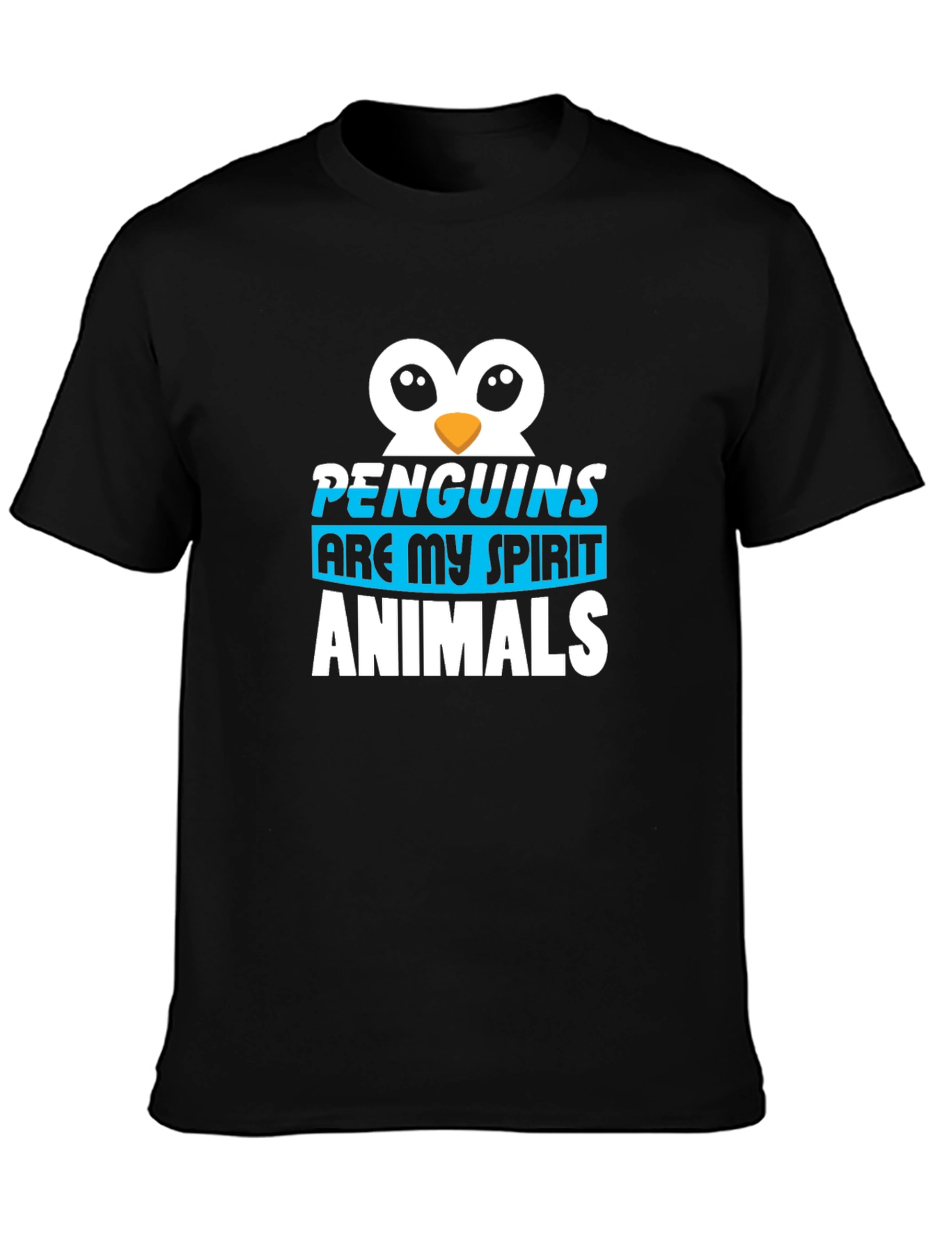 Penguins are My Spirit Animals Black T-Shirt
