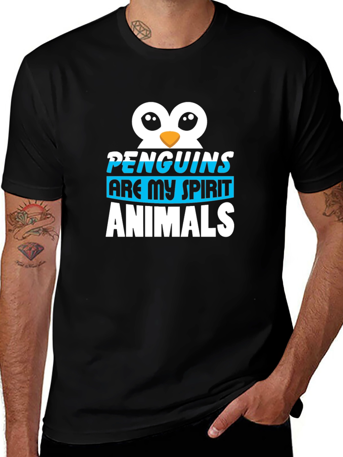 Penguins are My Spirit Animals Black T-Shirt