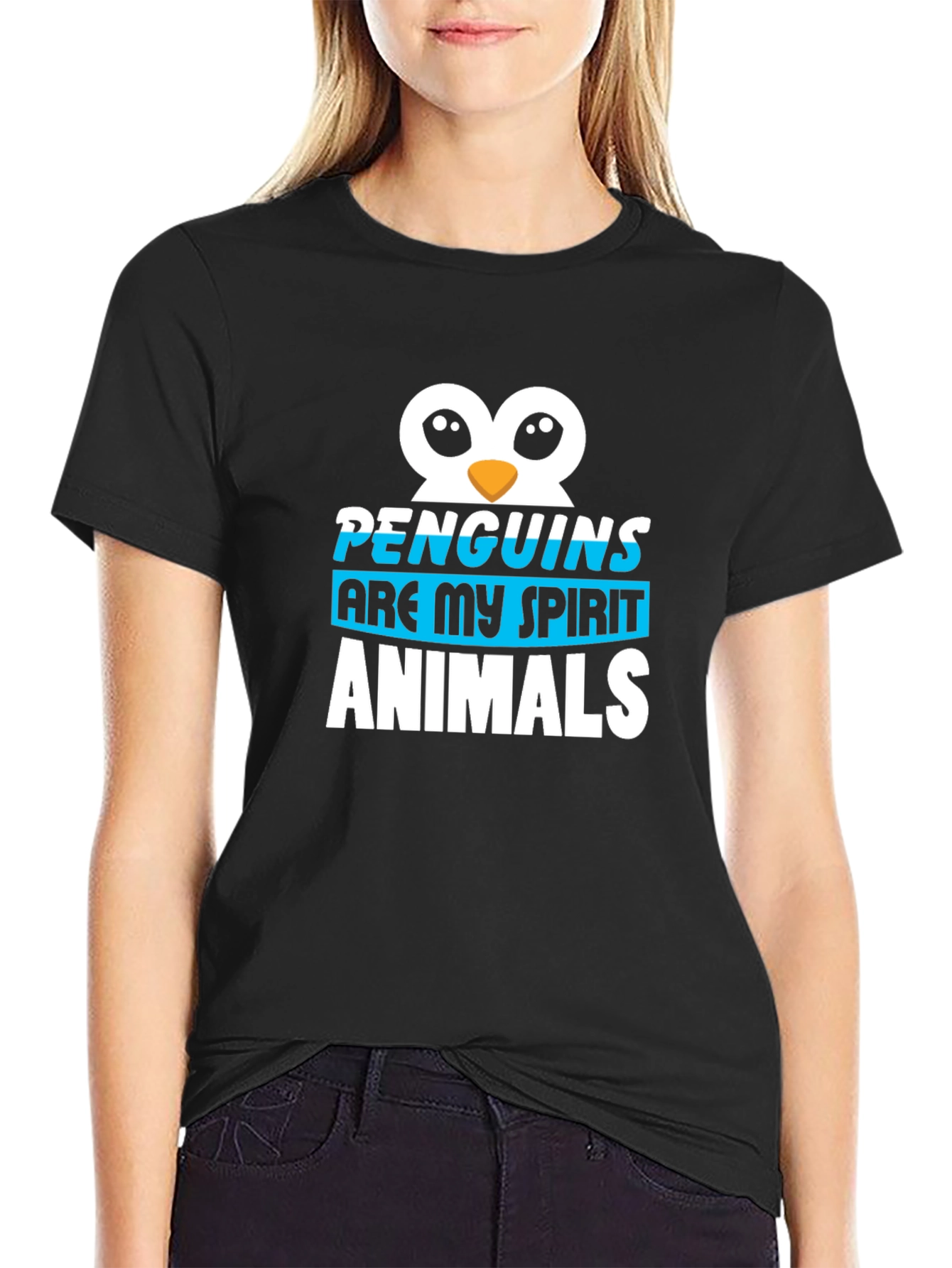 Penguins are My Spirit Animals Black T-Shirt