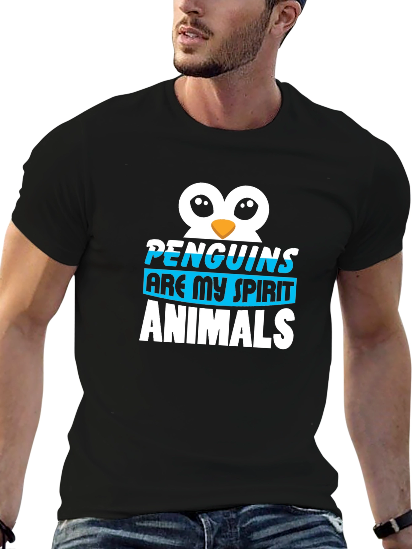 Penguins are My Spirit Animals Black T-Shirt