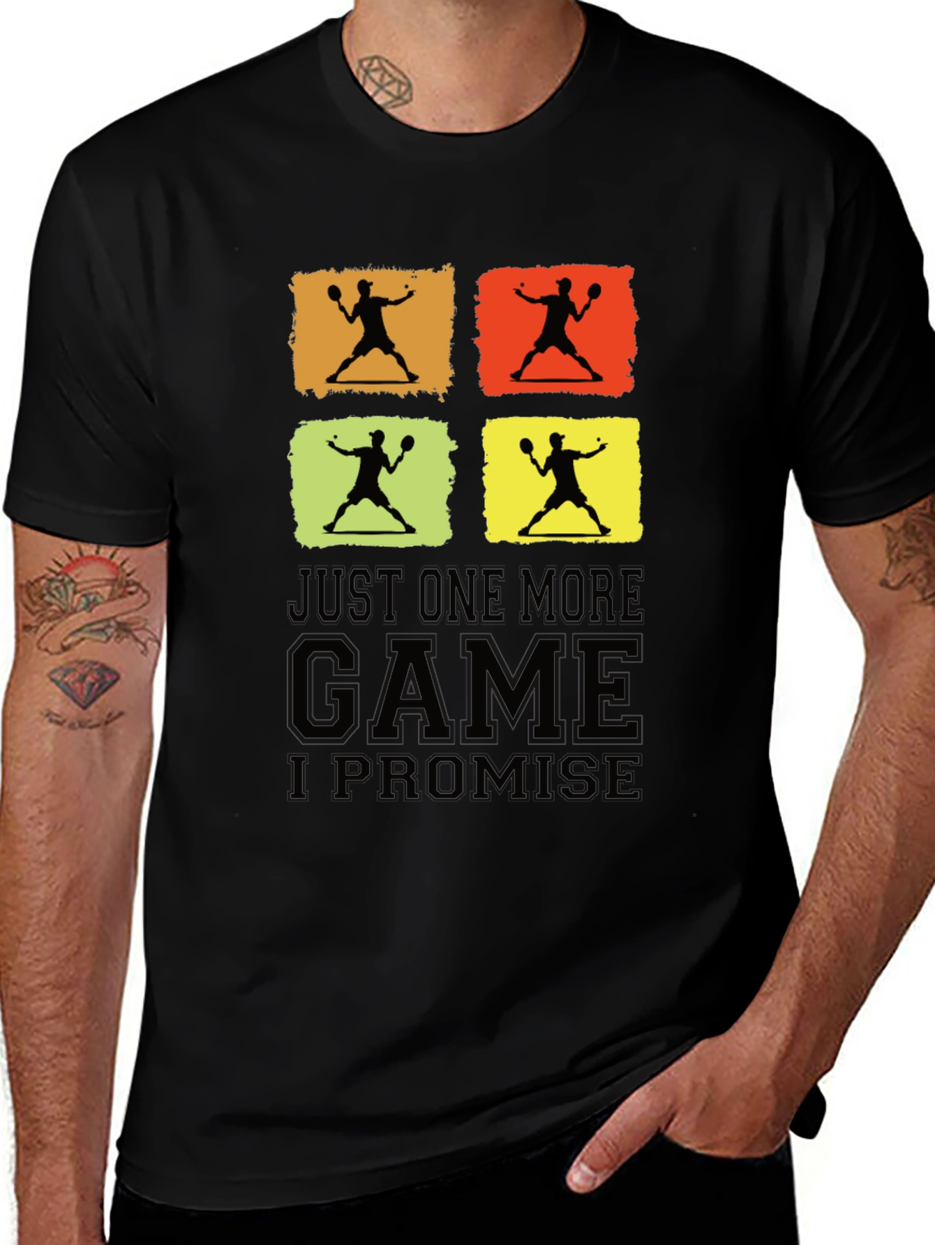 Just One More Game Promise Black Graphic Tee