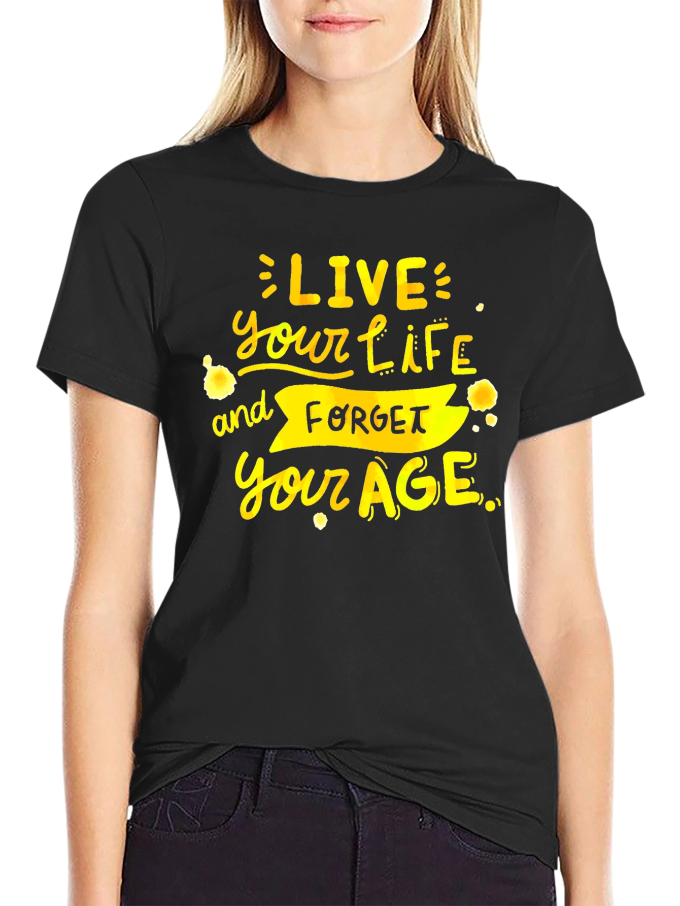 Live Your Life Graphic Tee - Black T-Shirt