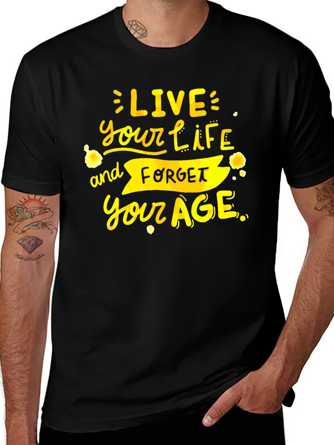 Live Your Life Graphic Tee - Black T-Shirt