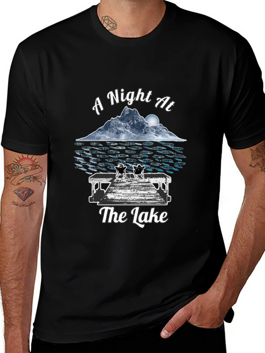 A Night At The Lake Black Graphic T-Shirt