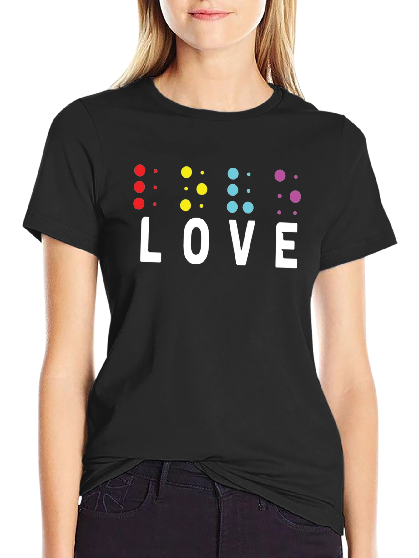 Braille LOVE T-Shirt - Inclusive & Stylish