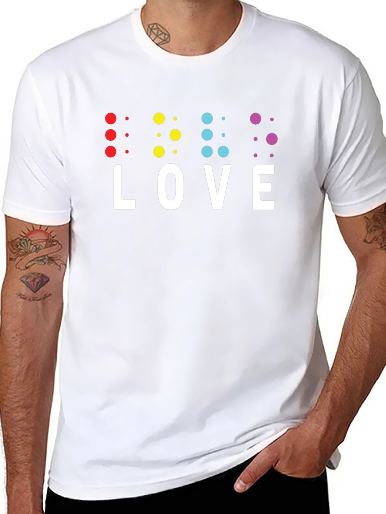 Braille LOVE T-Shirt - Inclusive & Stylish